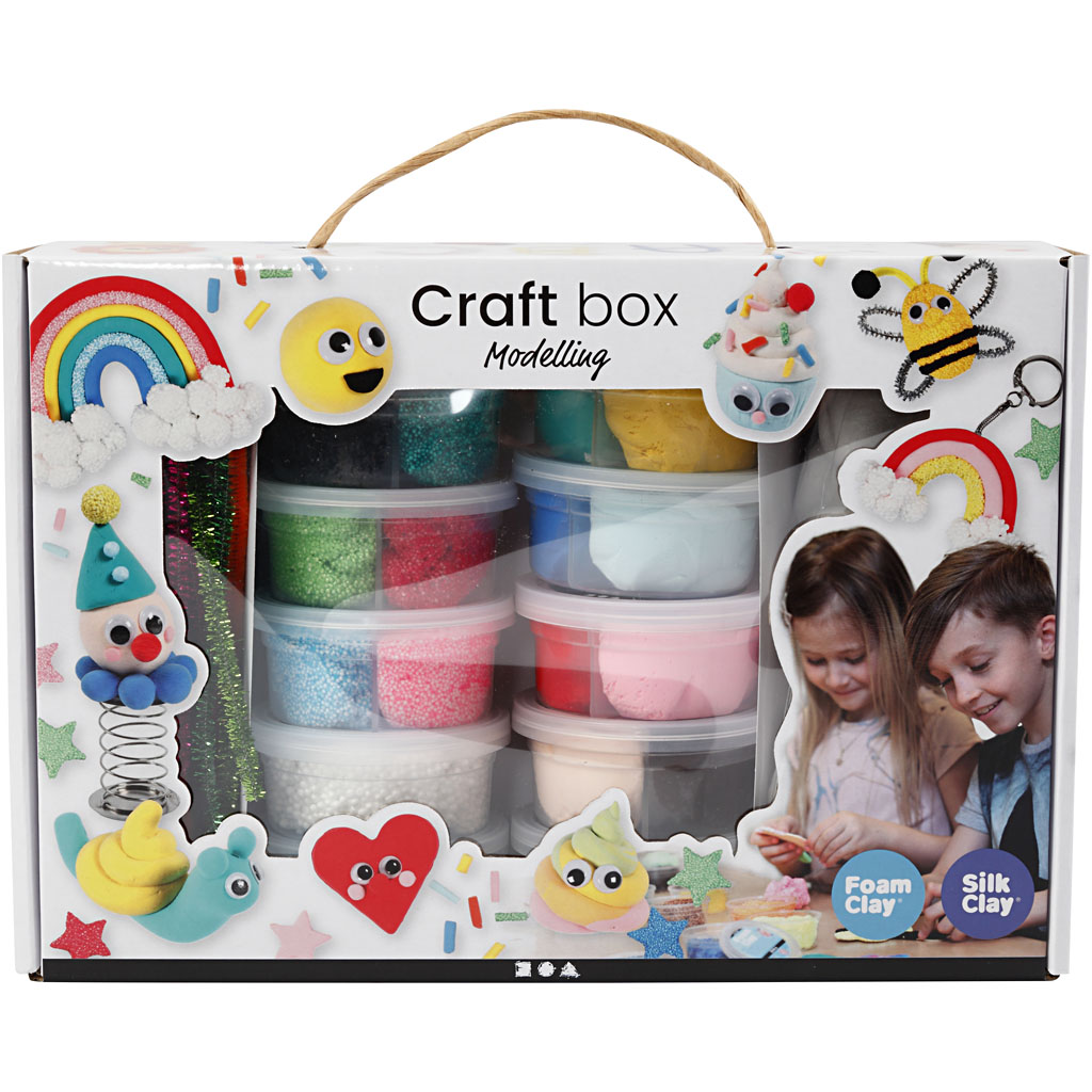 Materiellsett Creativ Company Foam Clay og Silk Clay I Gaveeske Ass Farger 1 Sett