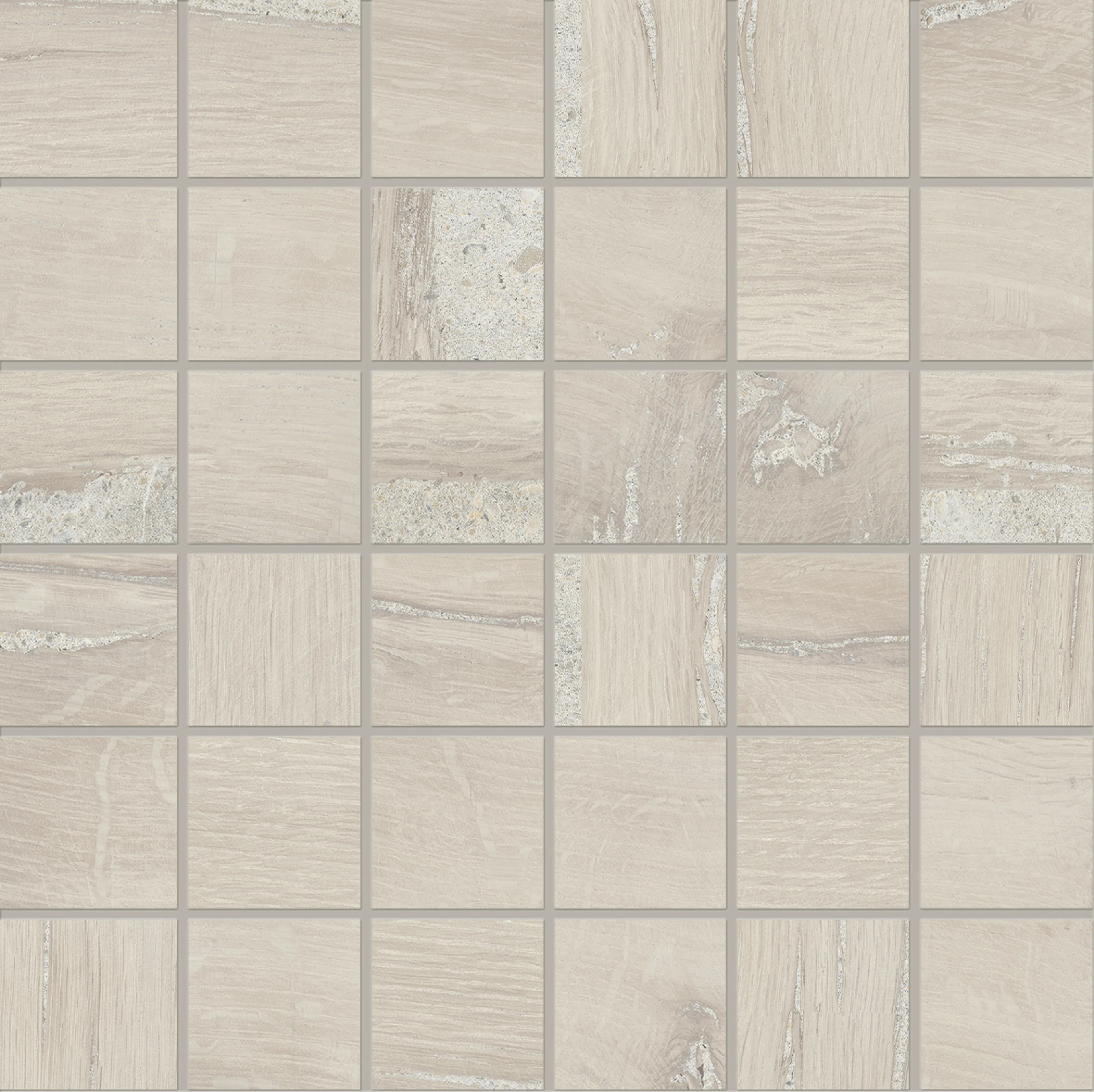 Mosaikk Lhådös Trentino bleket 5x5 cm