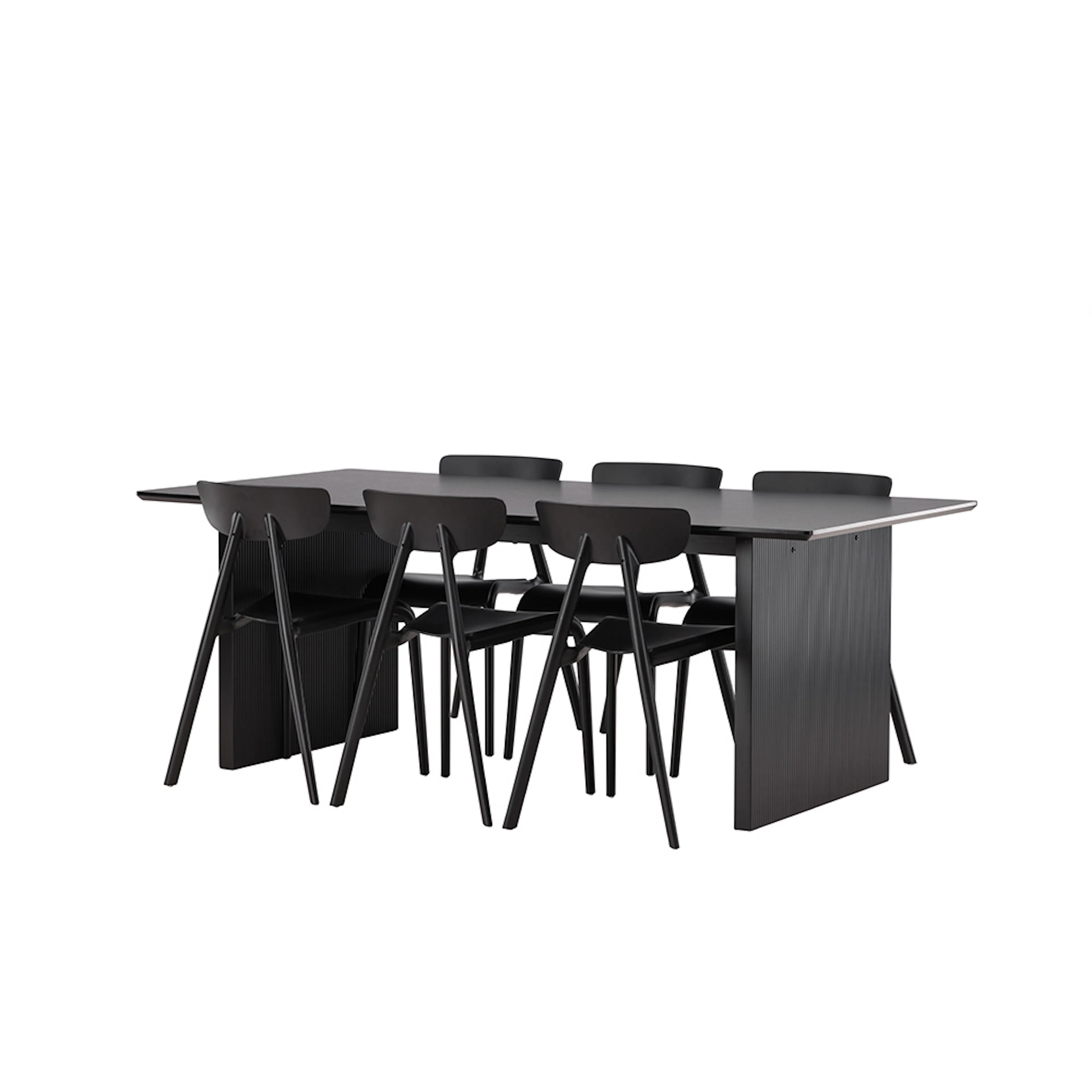 Vail Dining Table - Black / Smoked Black MDF +Ursholmen Dini Sort