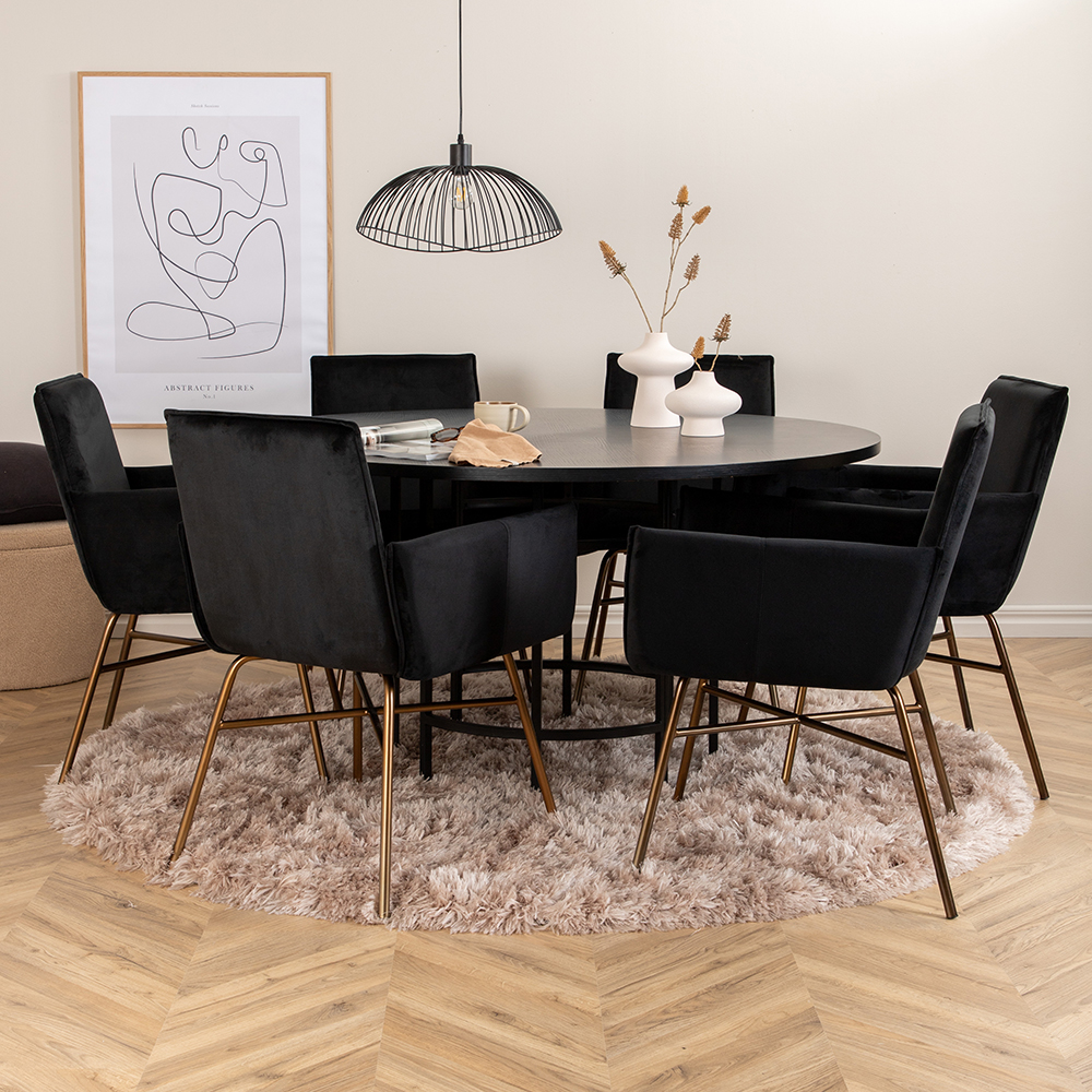 Spisegruppe furniture/fashion Copenhagen Ø140 cm med 6 Petra Stoler