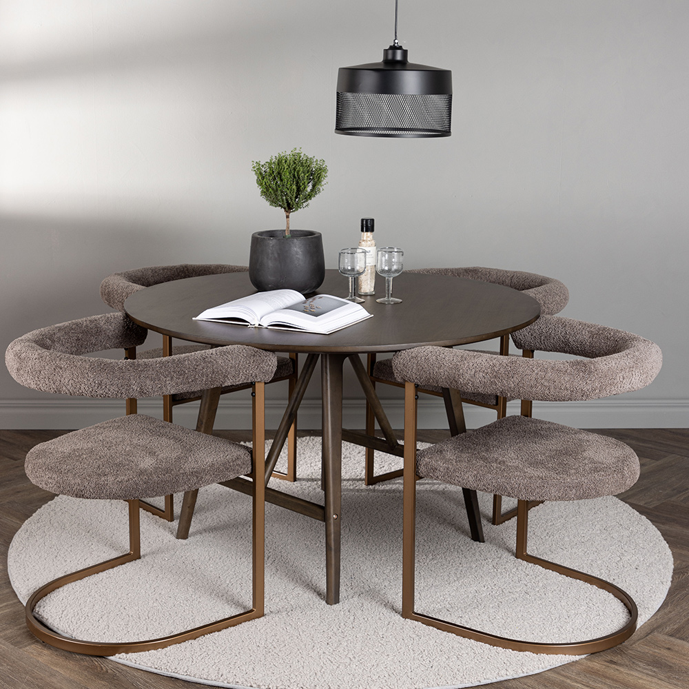 Spisegruppe Venture Home Kaseidon Ø100 cm med 4 stk Morning Stoler