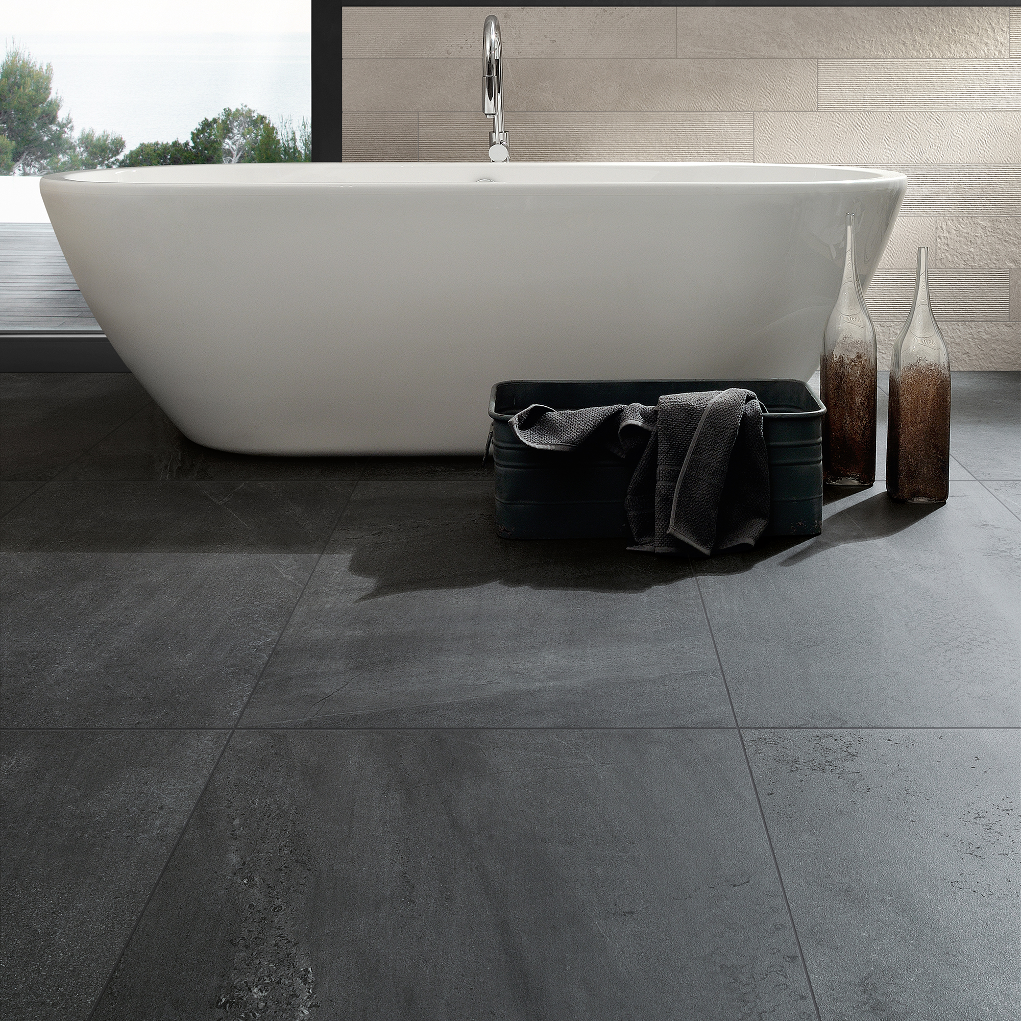 Klinker Coem Ceramiche Brit Stone Graphite Grå 15x15 cm Matt