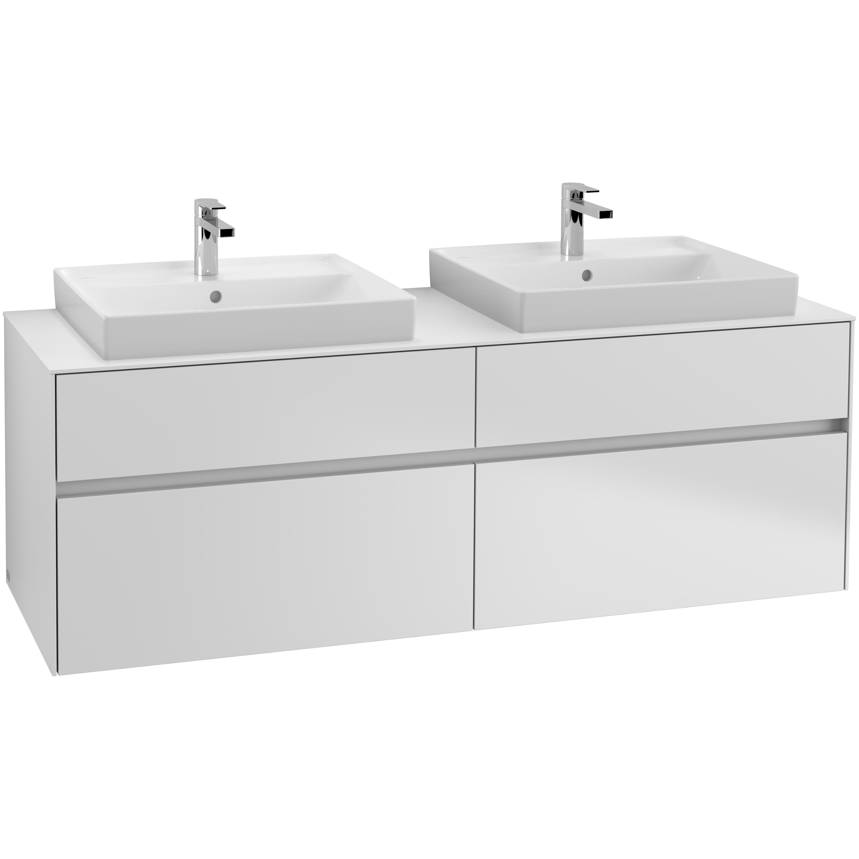 Tvättställsskåp Villeroy & Boch Collaro 160 cm med 4 Lådor för Ovanpåliggande Tvättställ | badrum - badrumsmobler - tvattstallsskap-och-kommod | KakelKungen