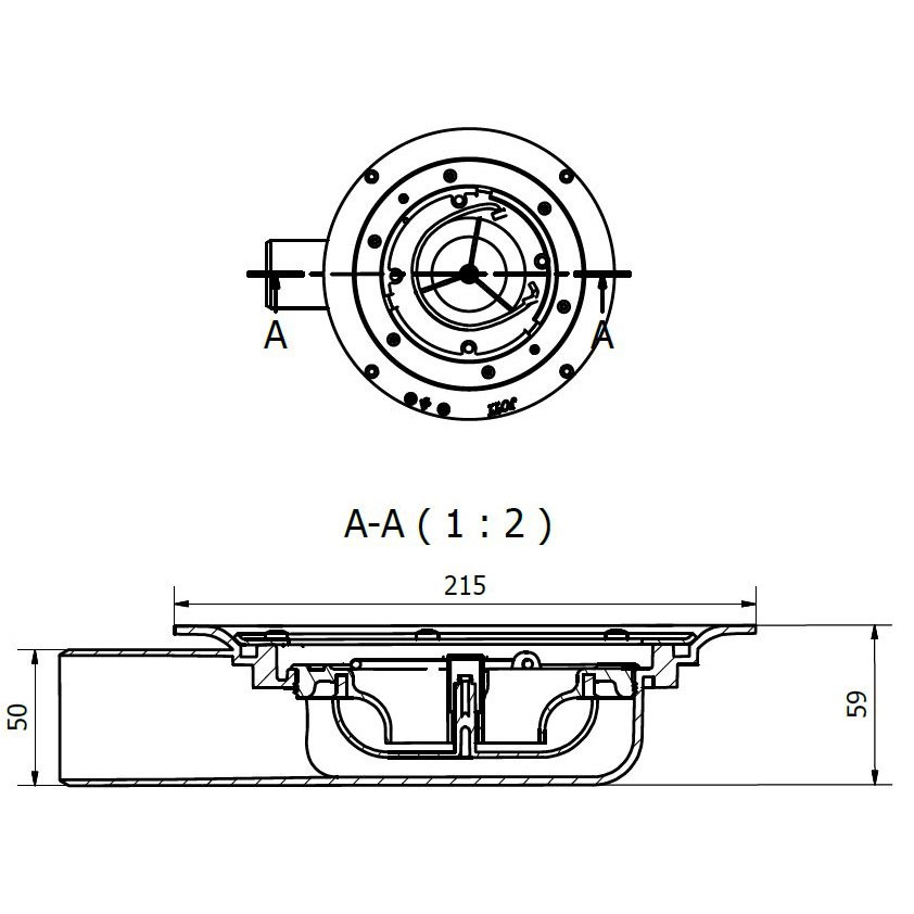 Golvbrunn Purus S-Serie Minimax Ø50 mm
