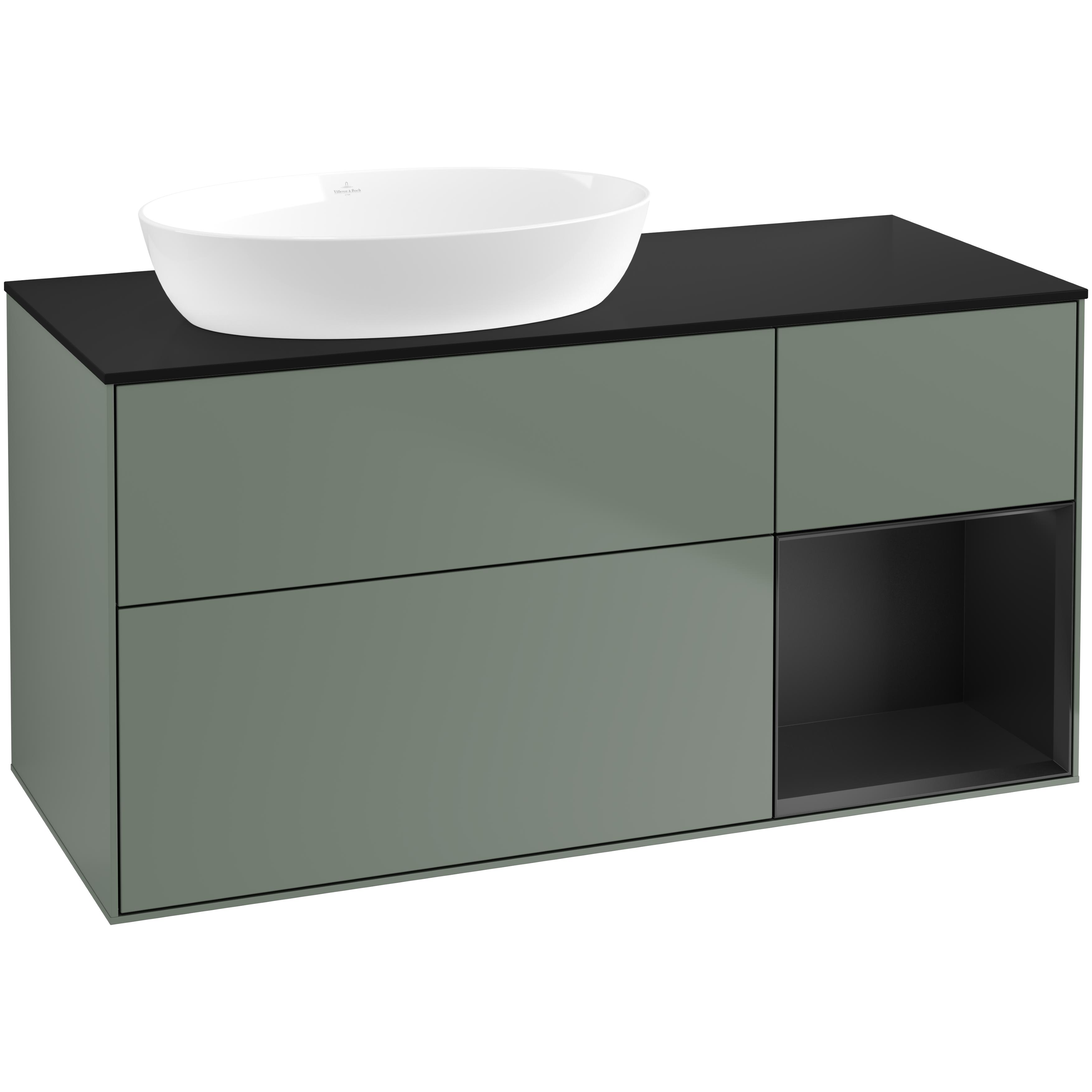 Tvättställsskåp Villeroy & Boch Finion med 3 Lådor Hylla och Bänkskiva för Ocentrerat Tvättställ från Artis & Collaro