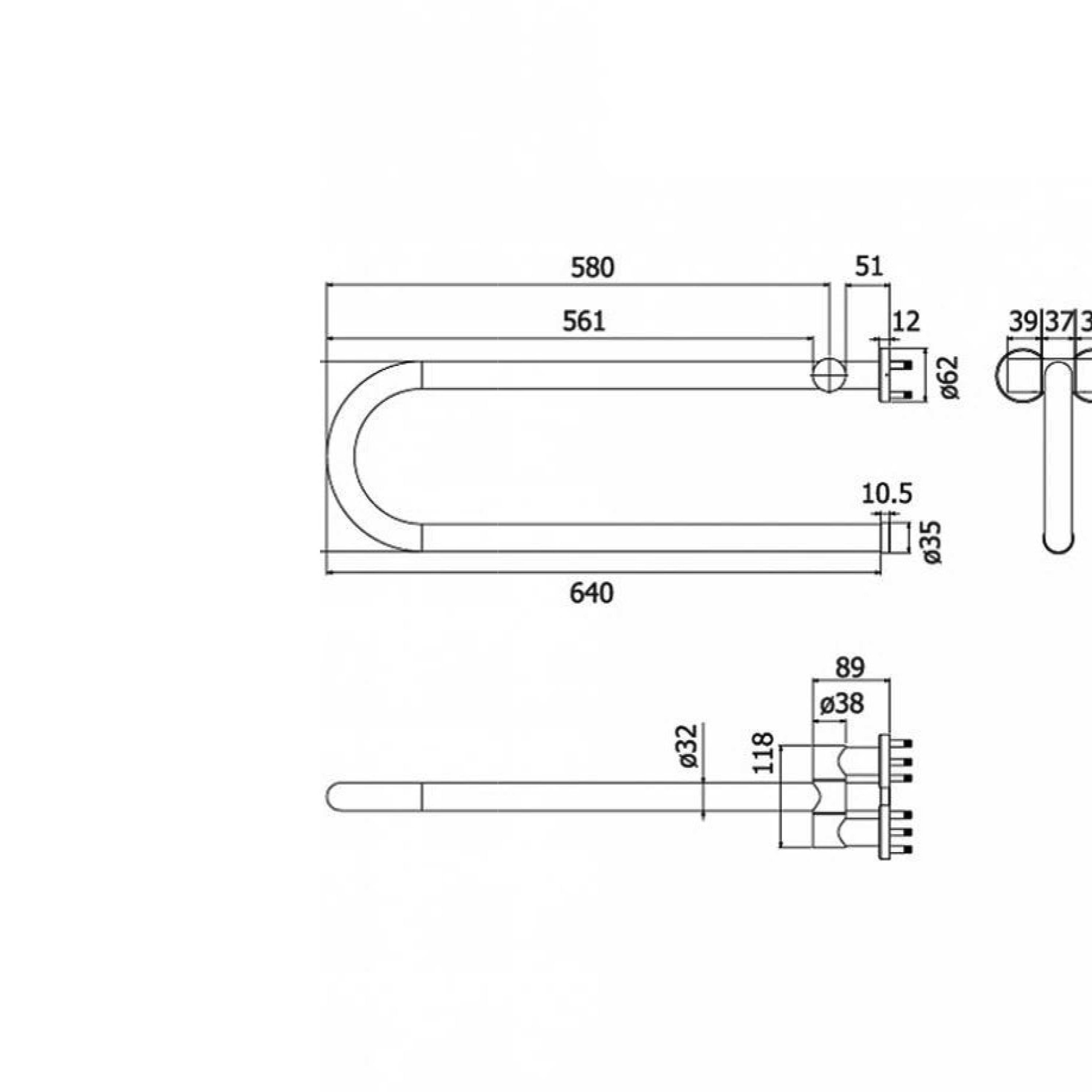Toalettarmstøtte Strand Stainless Grabba 0102DS