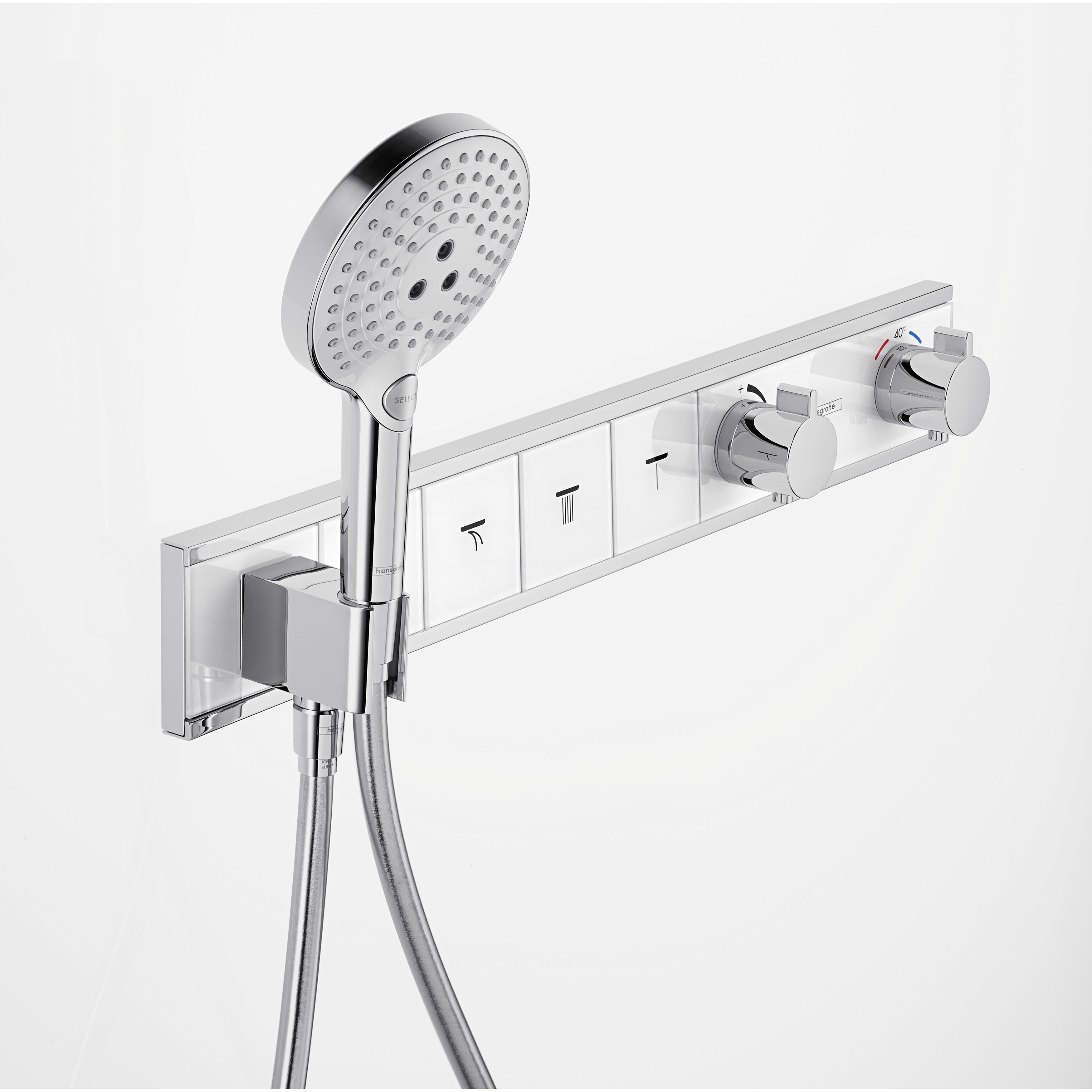 RainSelect Termostat för inbyggnad 4 funktioner Hvit/Krom