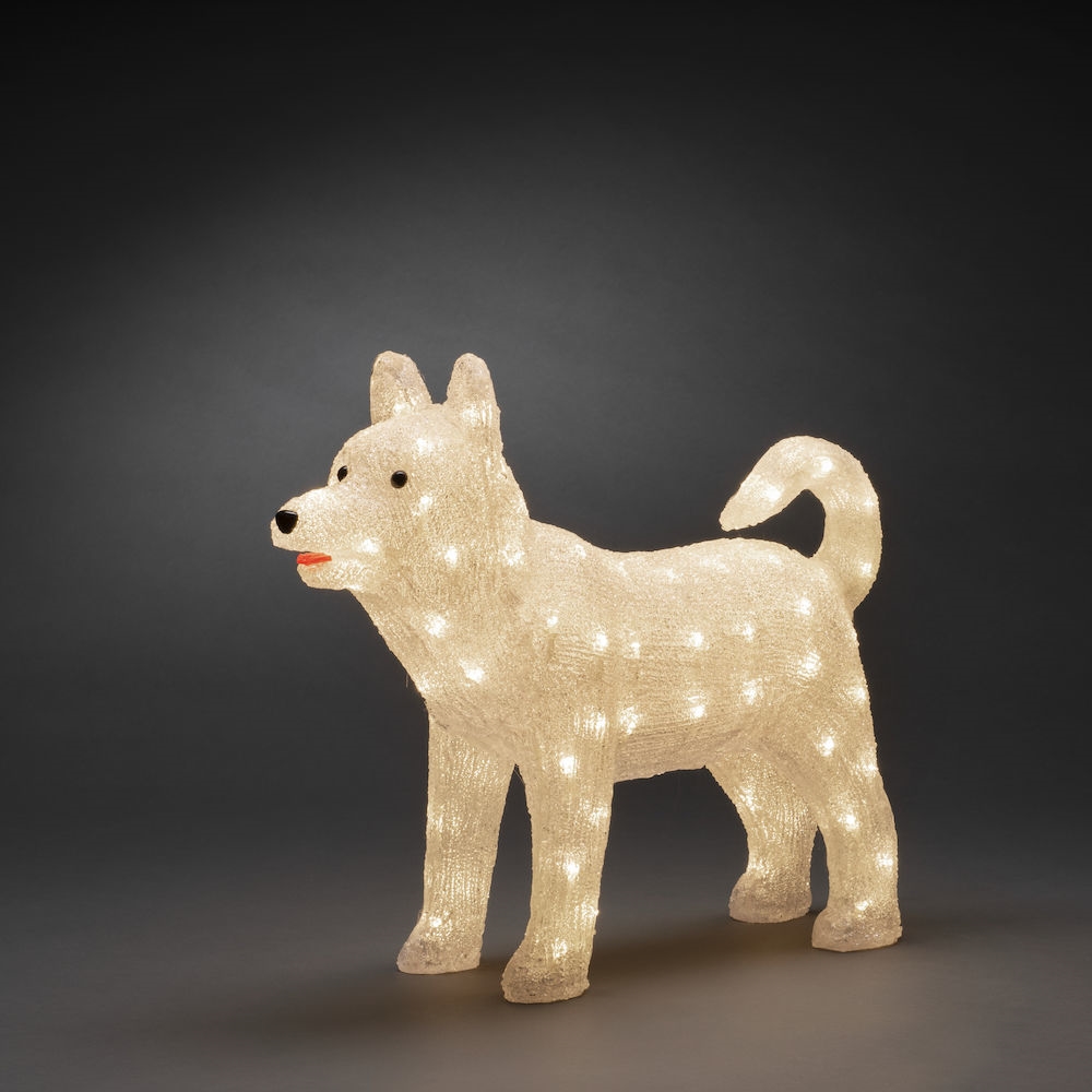 Dekorasjonsfigur Gnosjö Konstsmide Hund Akryl Husky 43 cm 88 LED