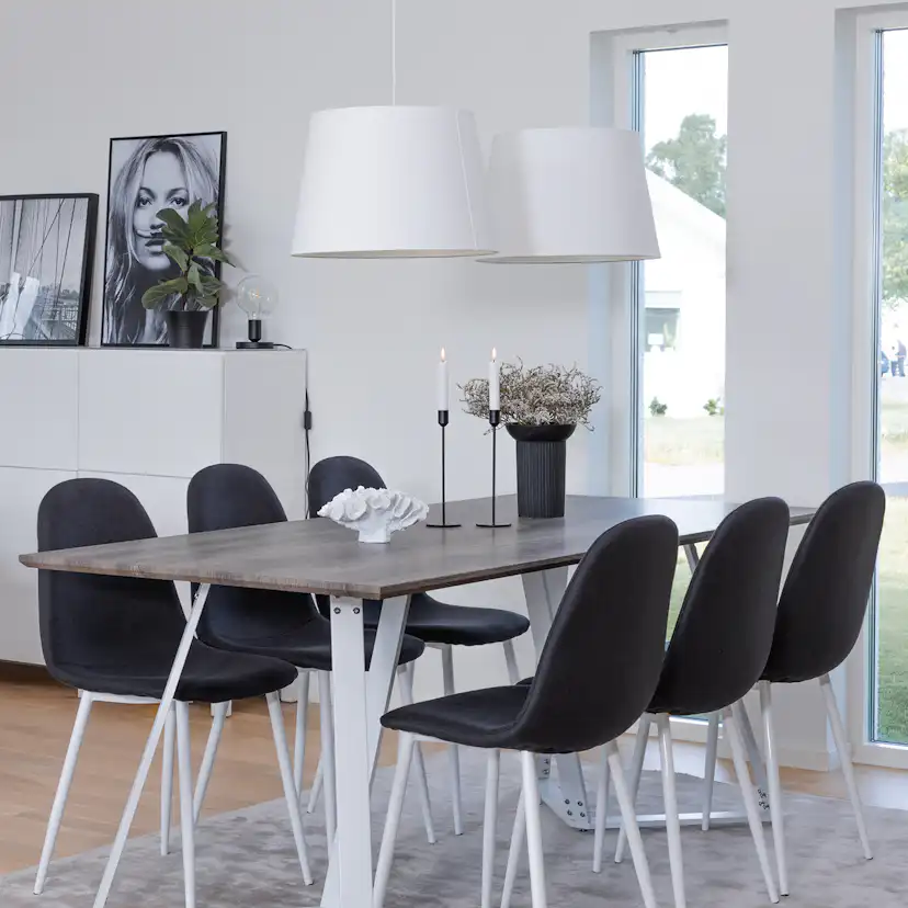 Spisegruppe Venture Home Madde med 6 Pobbie Stoler Polyester