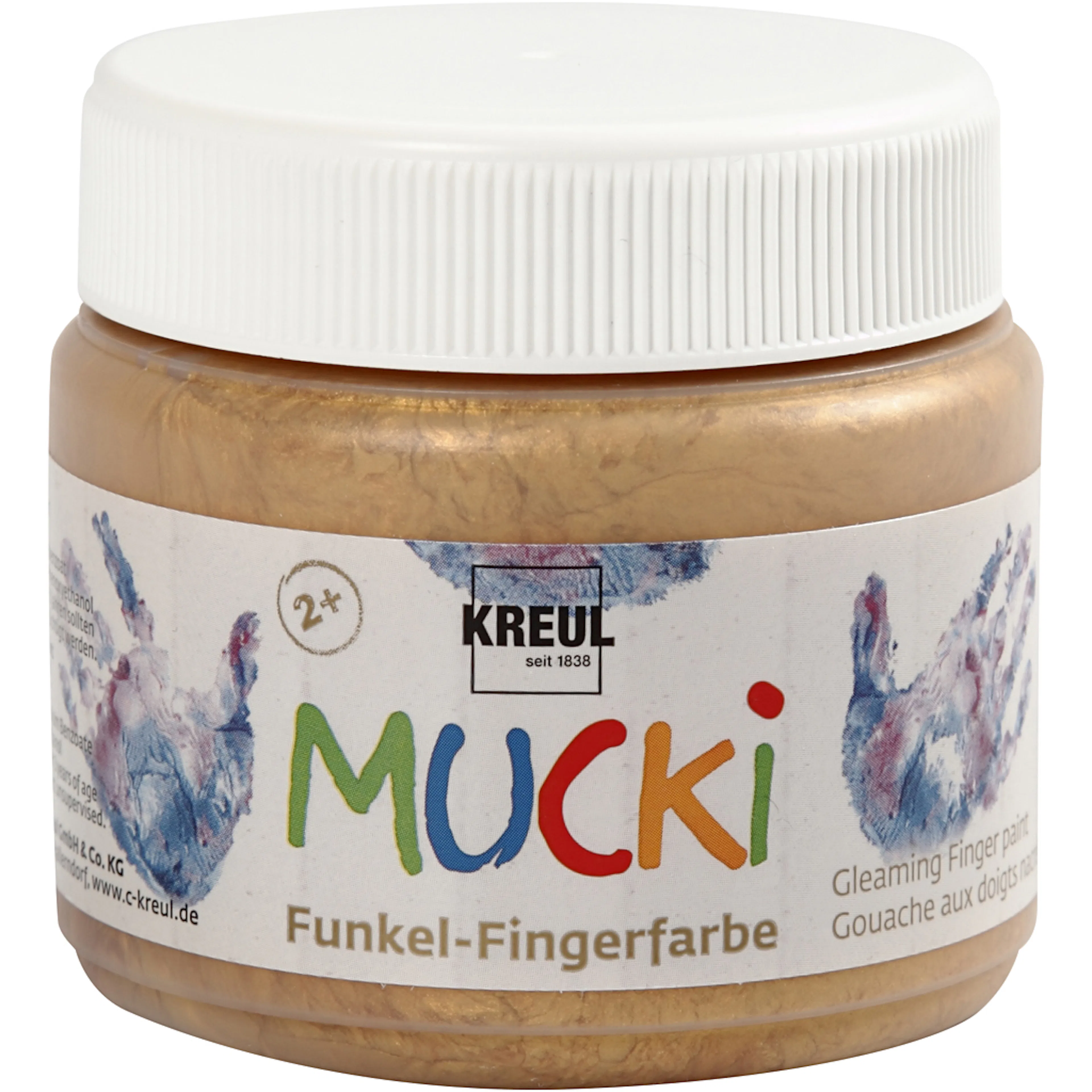 Fingerfärg, metallguld, 150 ml/ 1 burk Metallic Gull