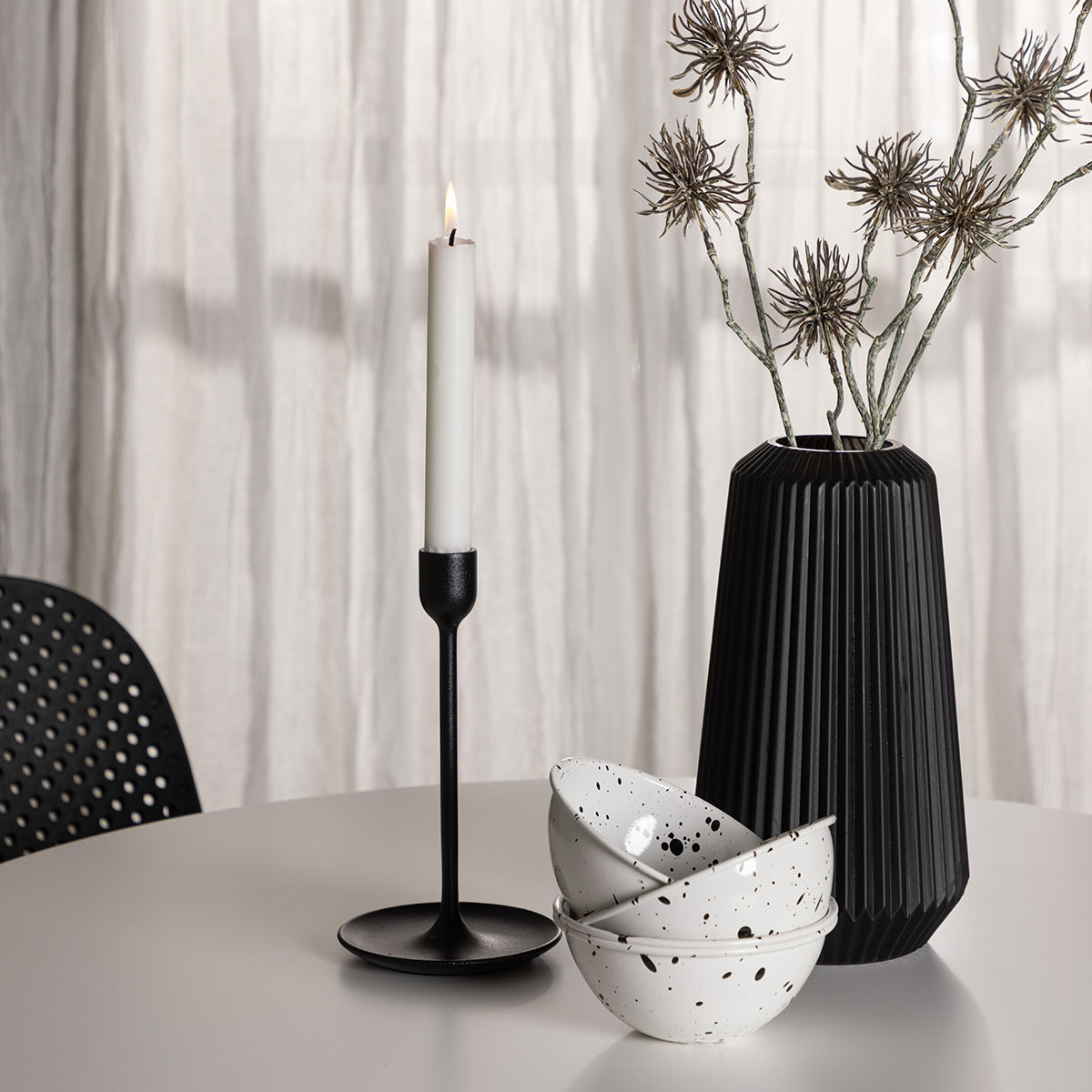 Spisegruppe Venture Home Hamden Ø80 cm med 4 Baltimore Stoler