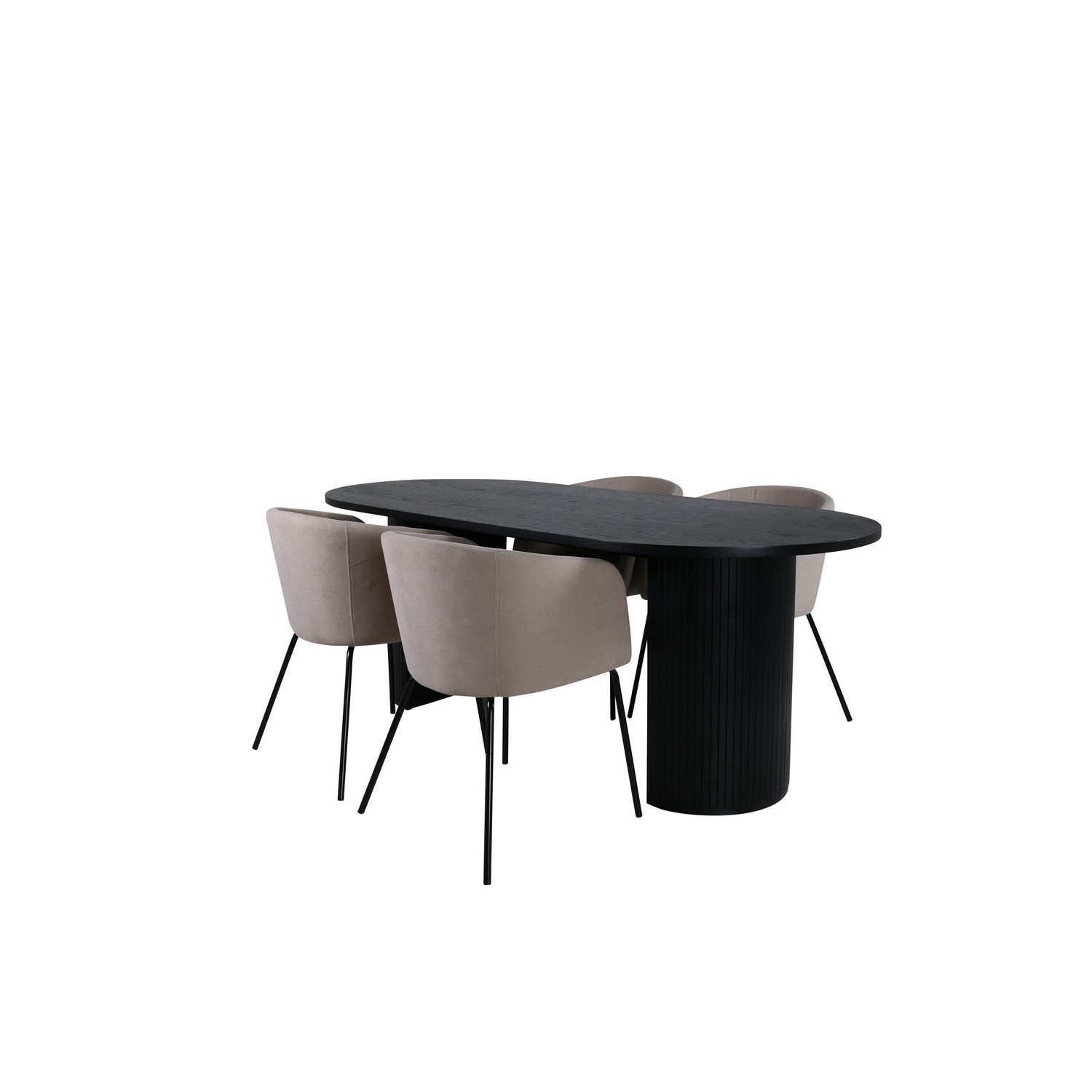 Spisegruppe Venture Home Bianca med 4 Bergen Stoler Polyester