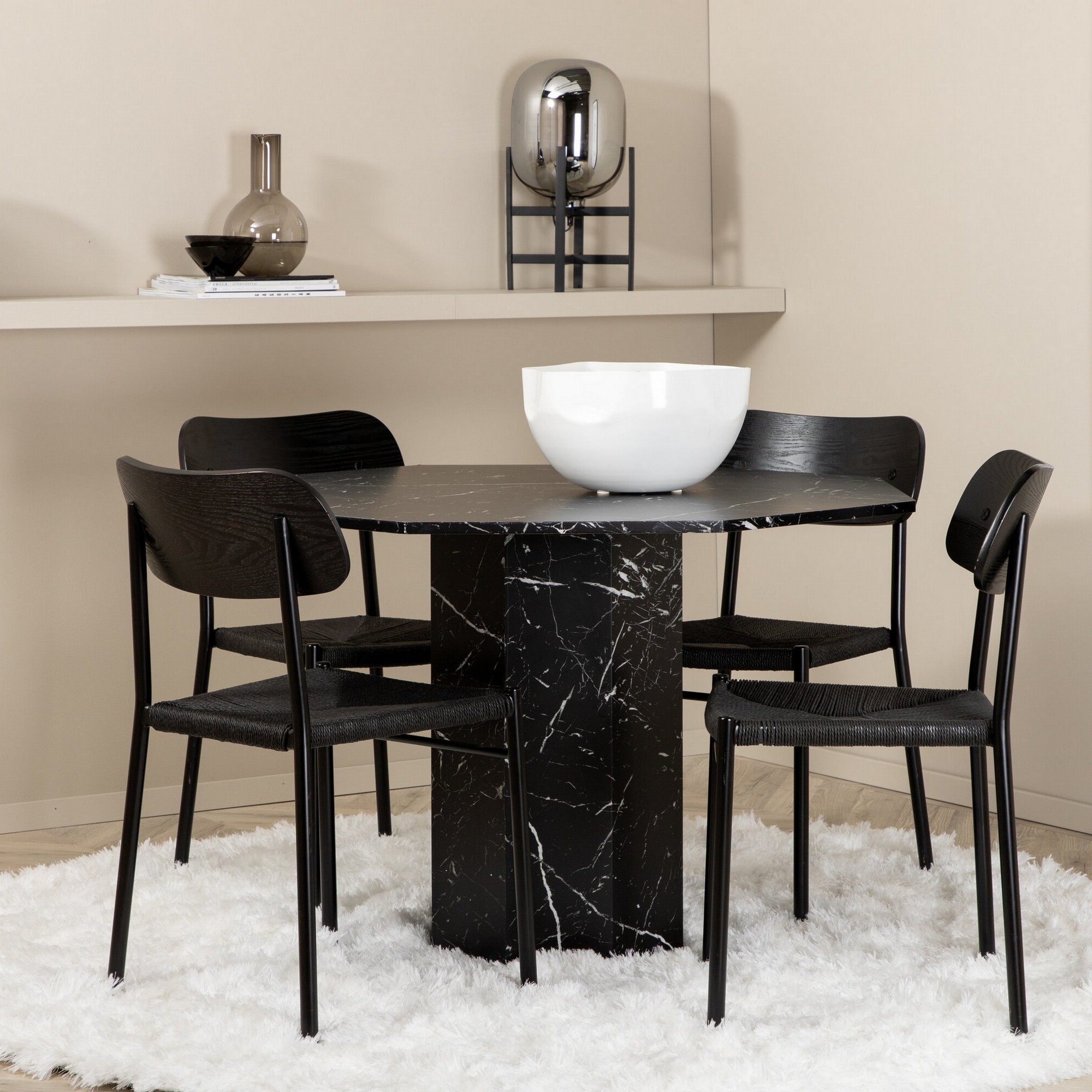 Spisegruppe Venture Home Marbs med 4stk Polly Stoler