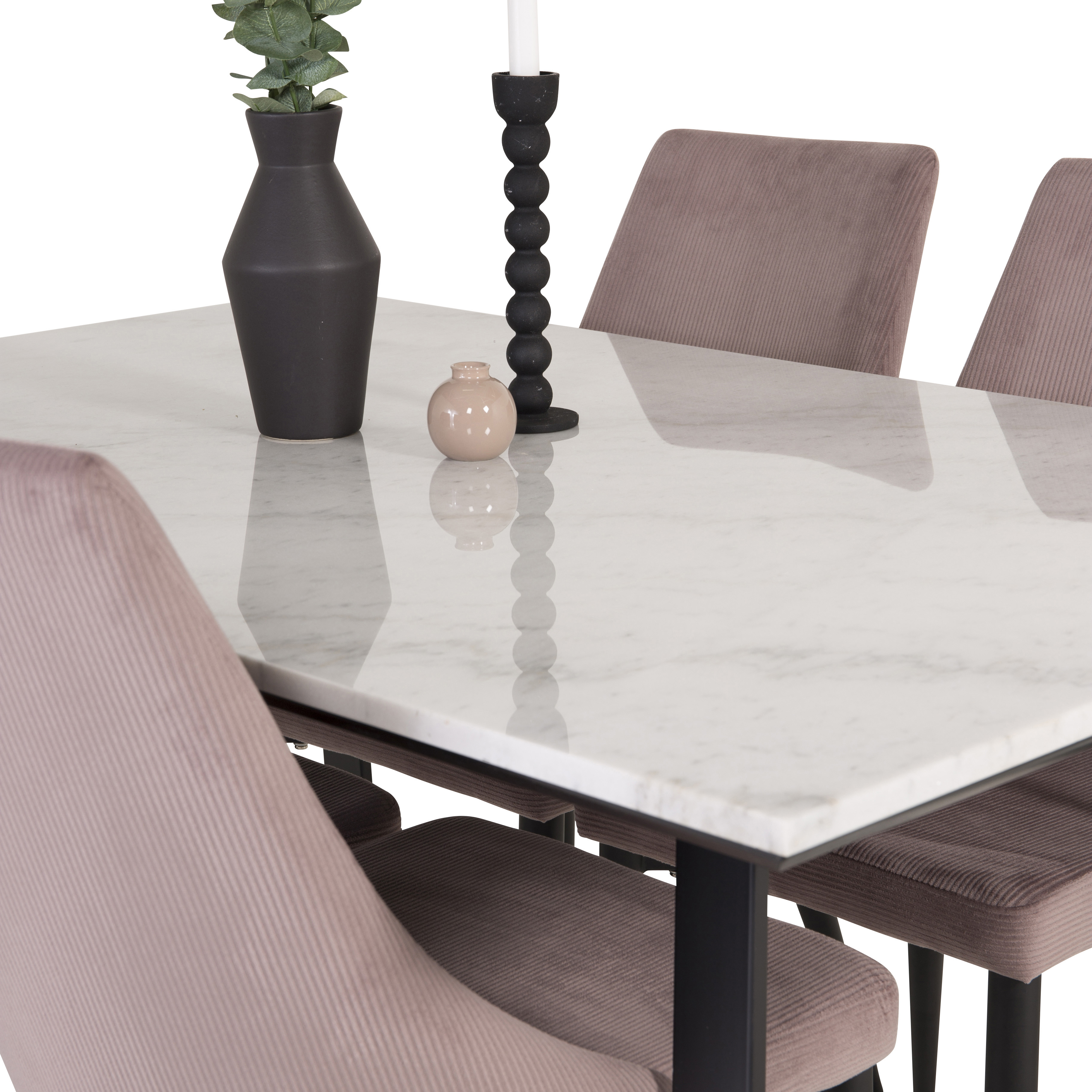 Spisegruppe Venture Home Estelle 140 med 4 Laura Stoler ManchEstelle
