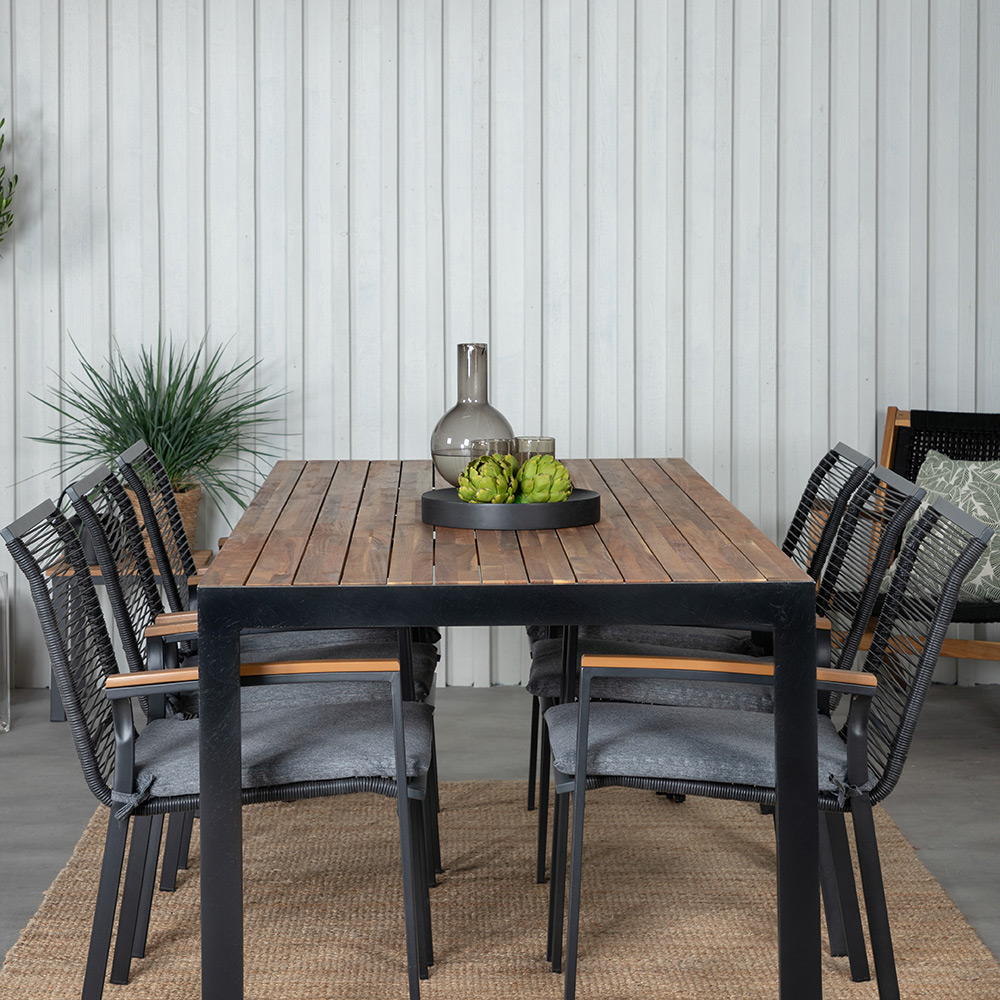 Spisegruppe Venture Home Bois med 6 Deni Stoler