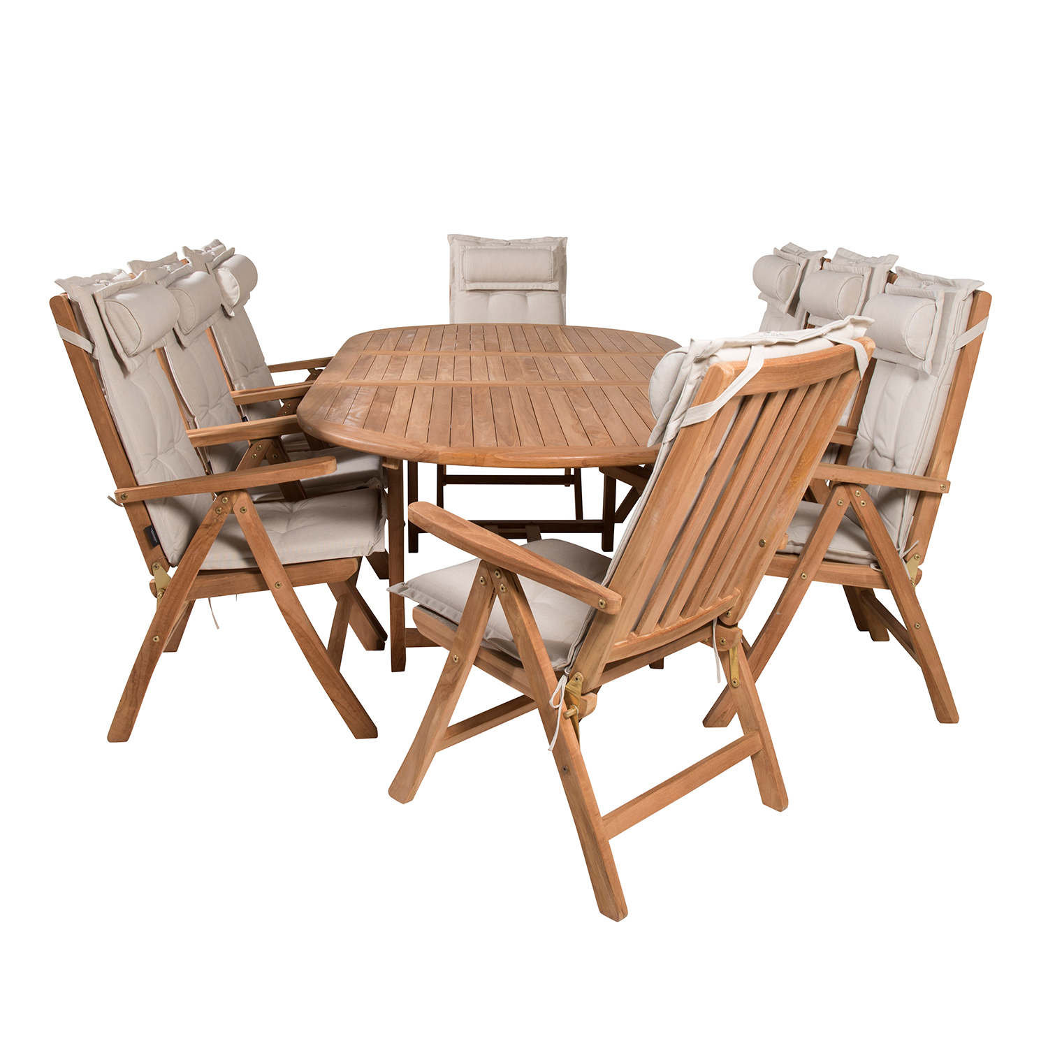Spisegruppe Venture Home Kenya 180-240x120 Teak med 8 Kenya PositionsLenestoler