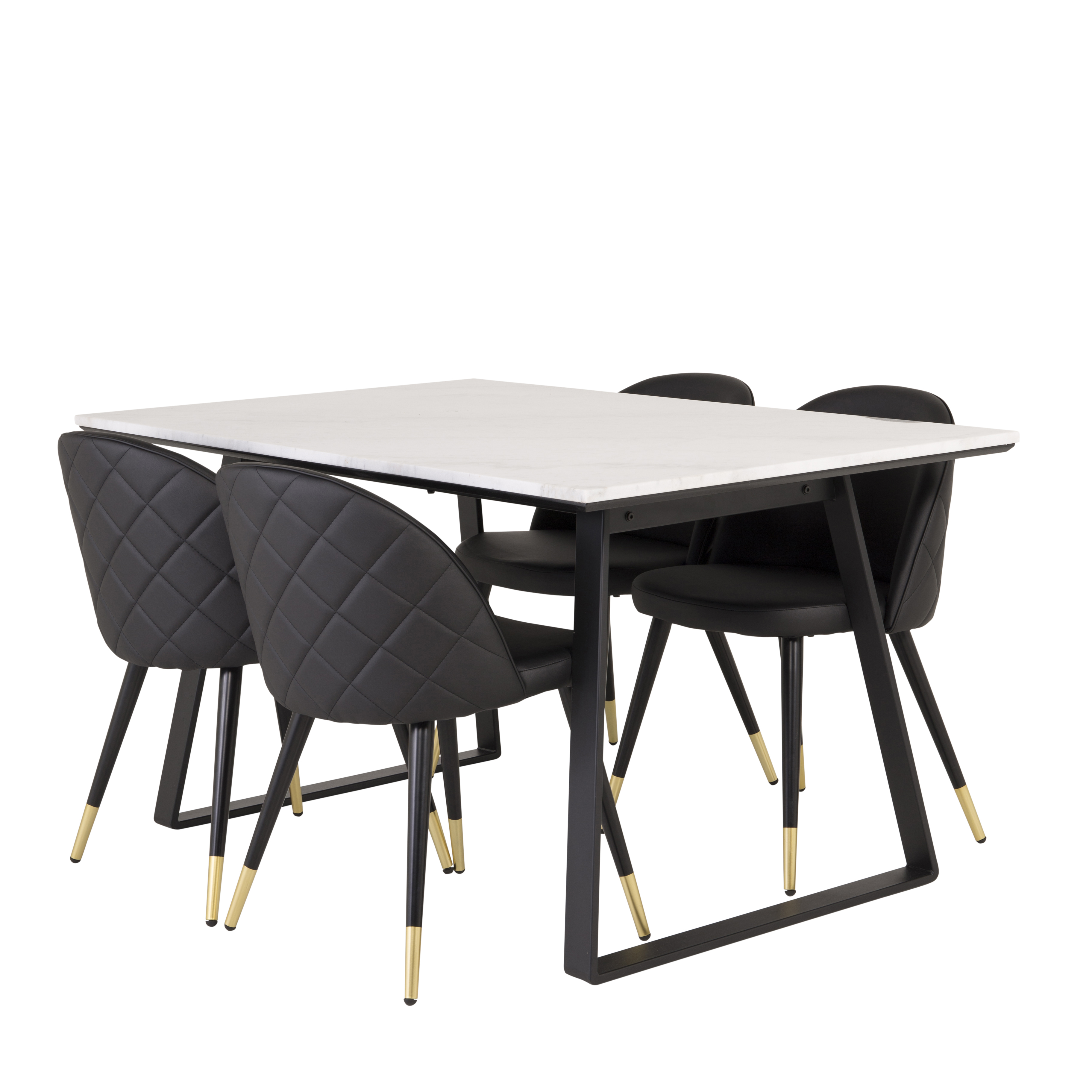 Spisegruppe Venture Home Estelle 140 med 4 Valentina Stoler Lær