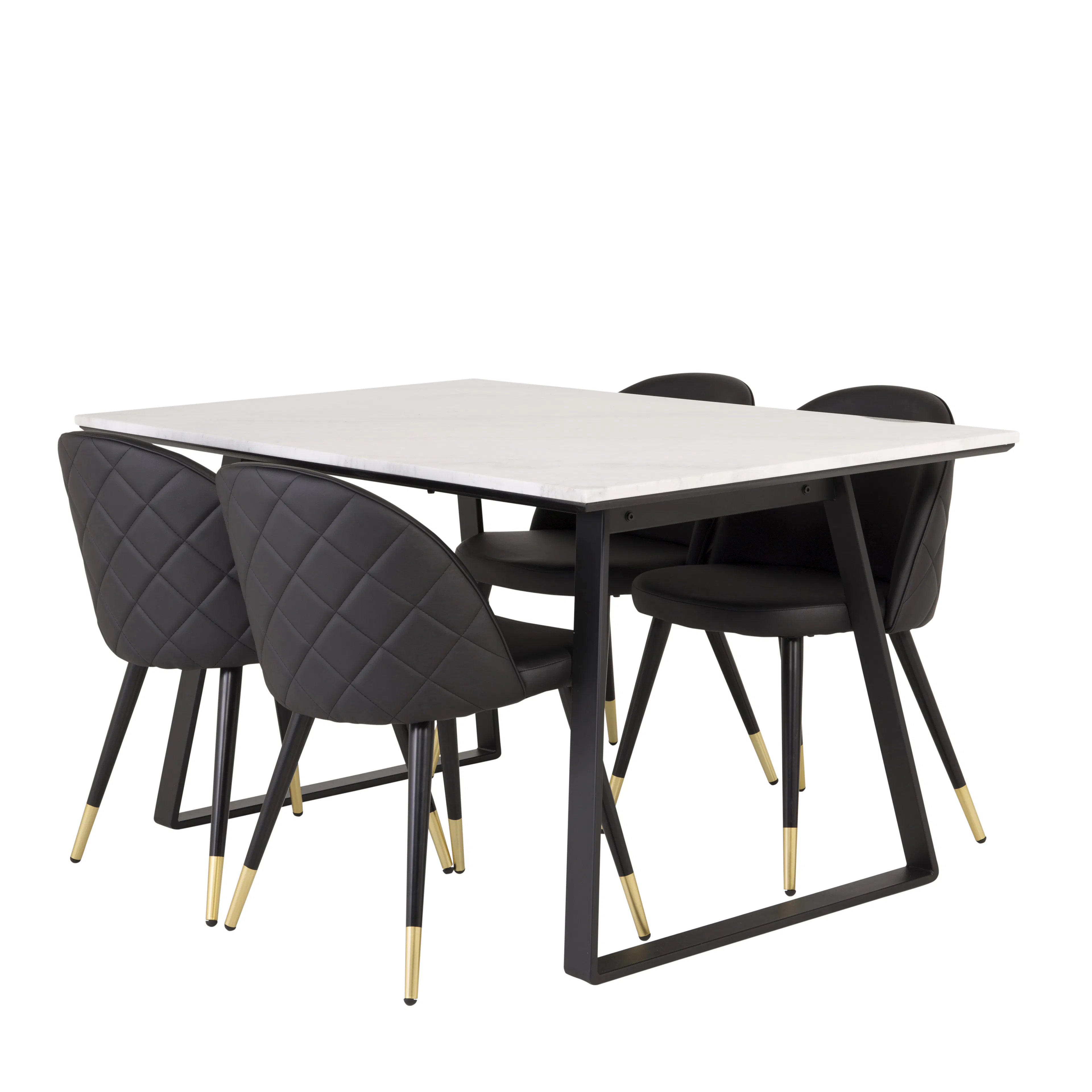 Spisegruppe Venture Home Estelle 140 med 4 Valentina Stoler Lær