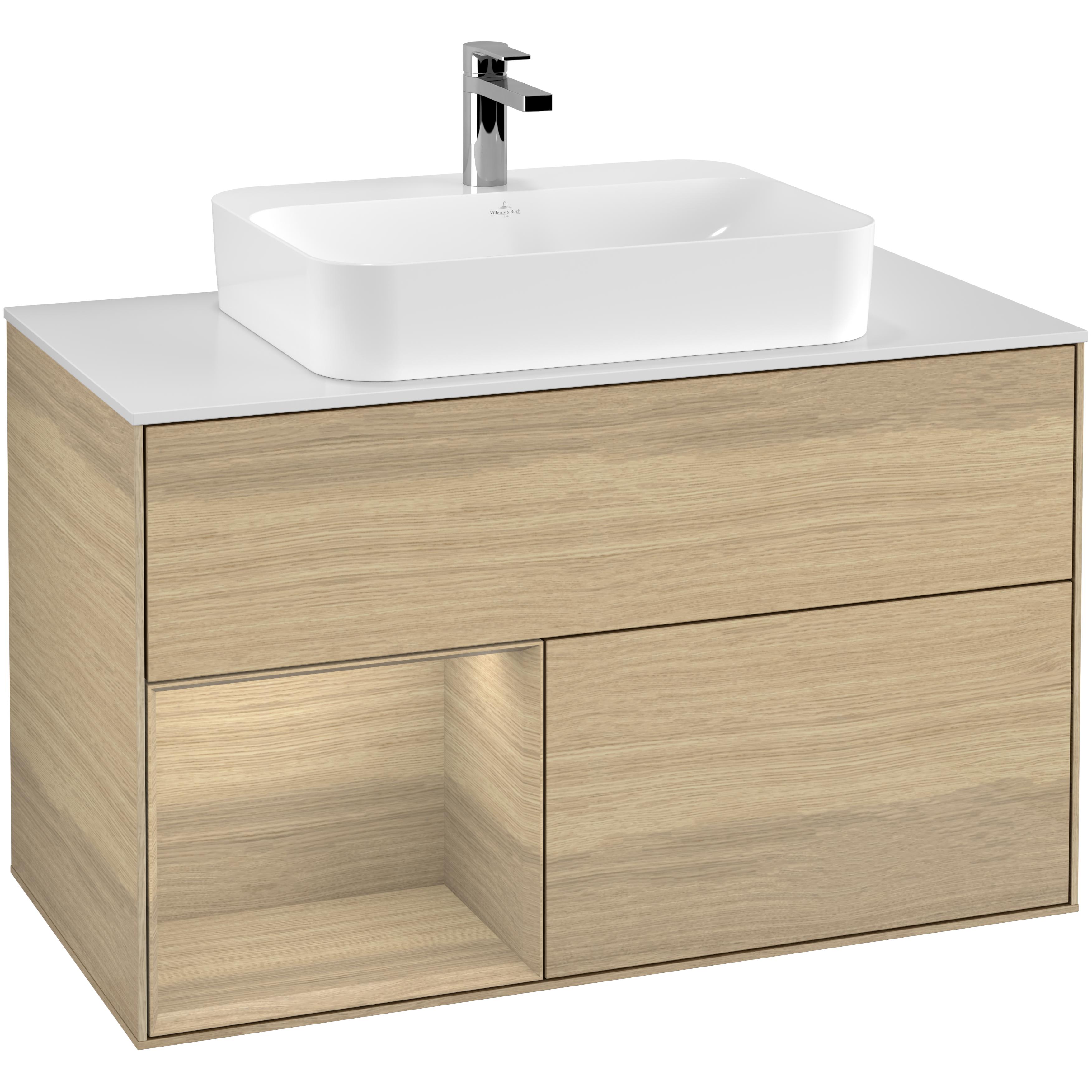 Tvättställsskåp Villeroy & Boch Finion med 2 Lådor Hylla och Bänkskiva för Ytmonterat Tvättställ