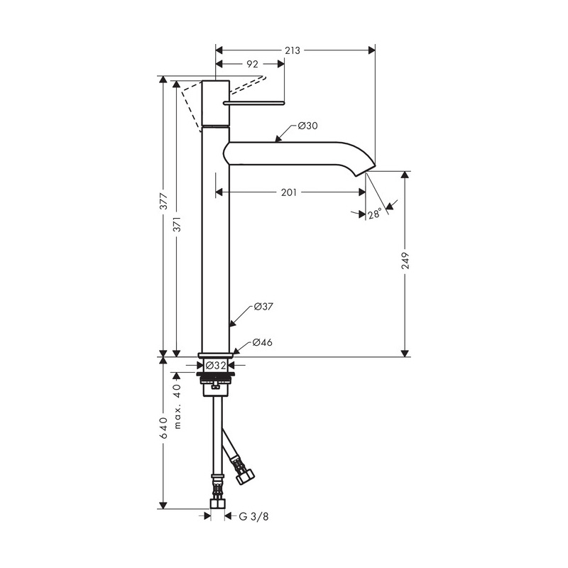 Servantbatteri Axor Uno 250