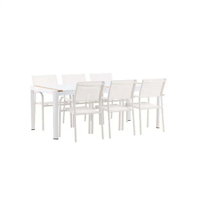 Spisegruppe Venture Home Togo med 6 Santorini Stoler