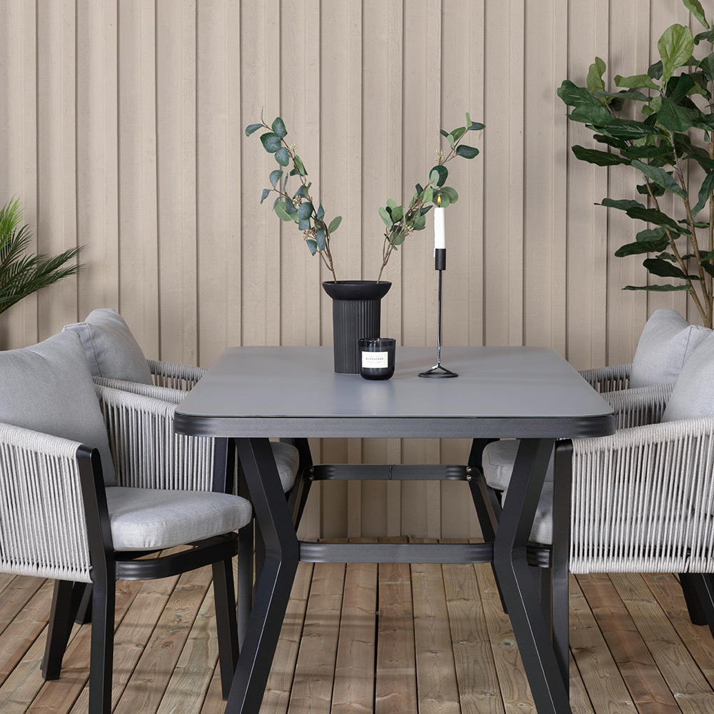 Spisegruppe Venture Home Vyn Sort med 4 Vyn Spisestoler