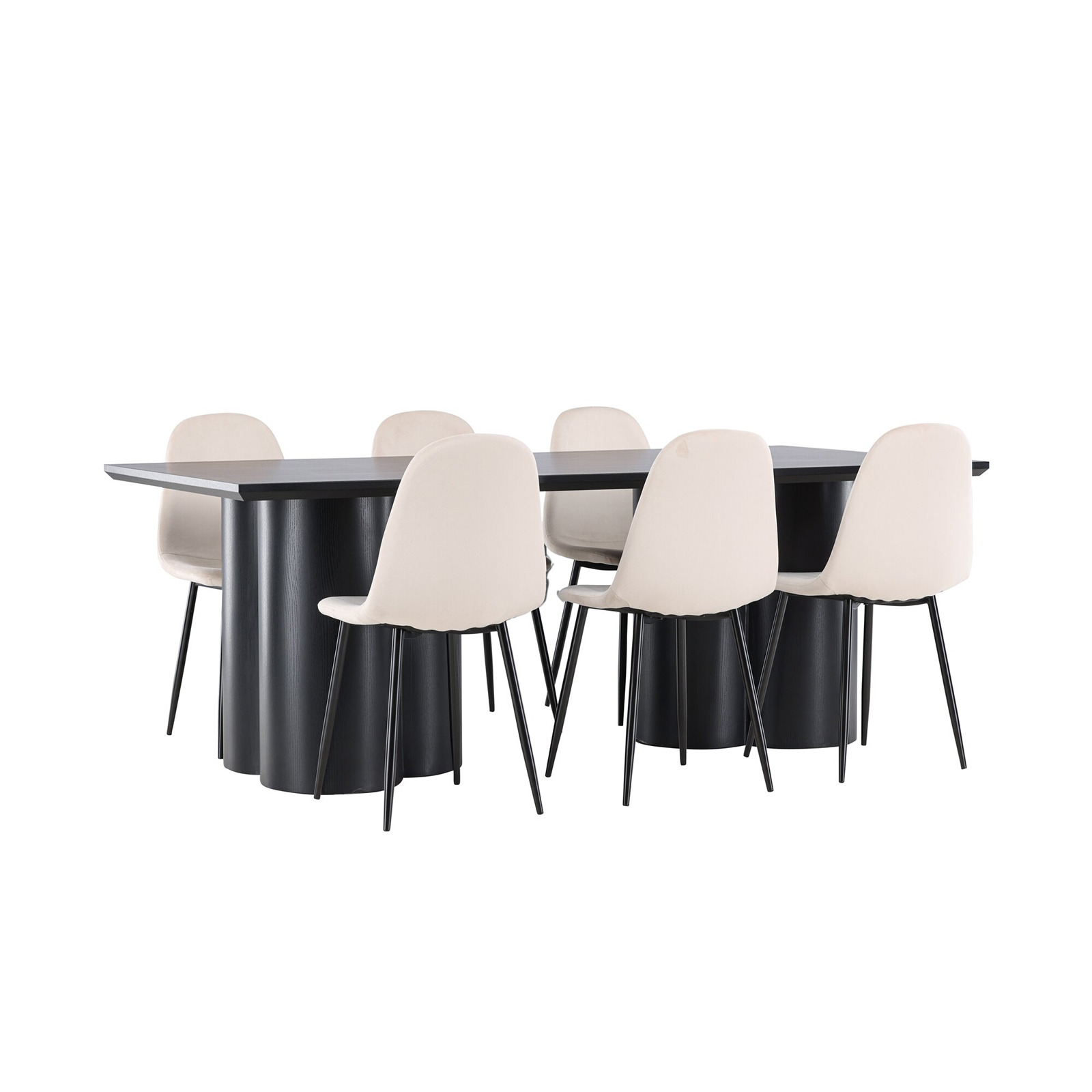 Spisegruppe Venture Home Olivia 210 med 6 stk Polar Stoler Fløyel