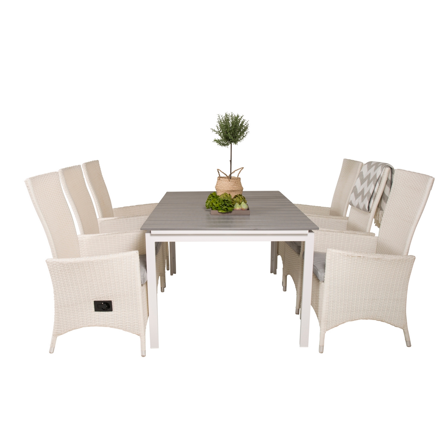 Spisegruppe Venture Home Lova 160/240 med 6 Pishi Stoler