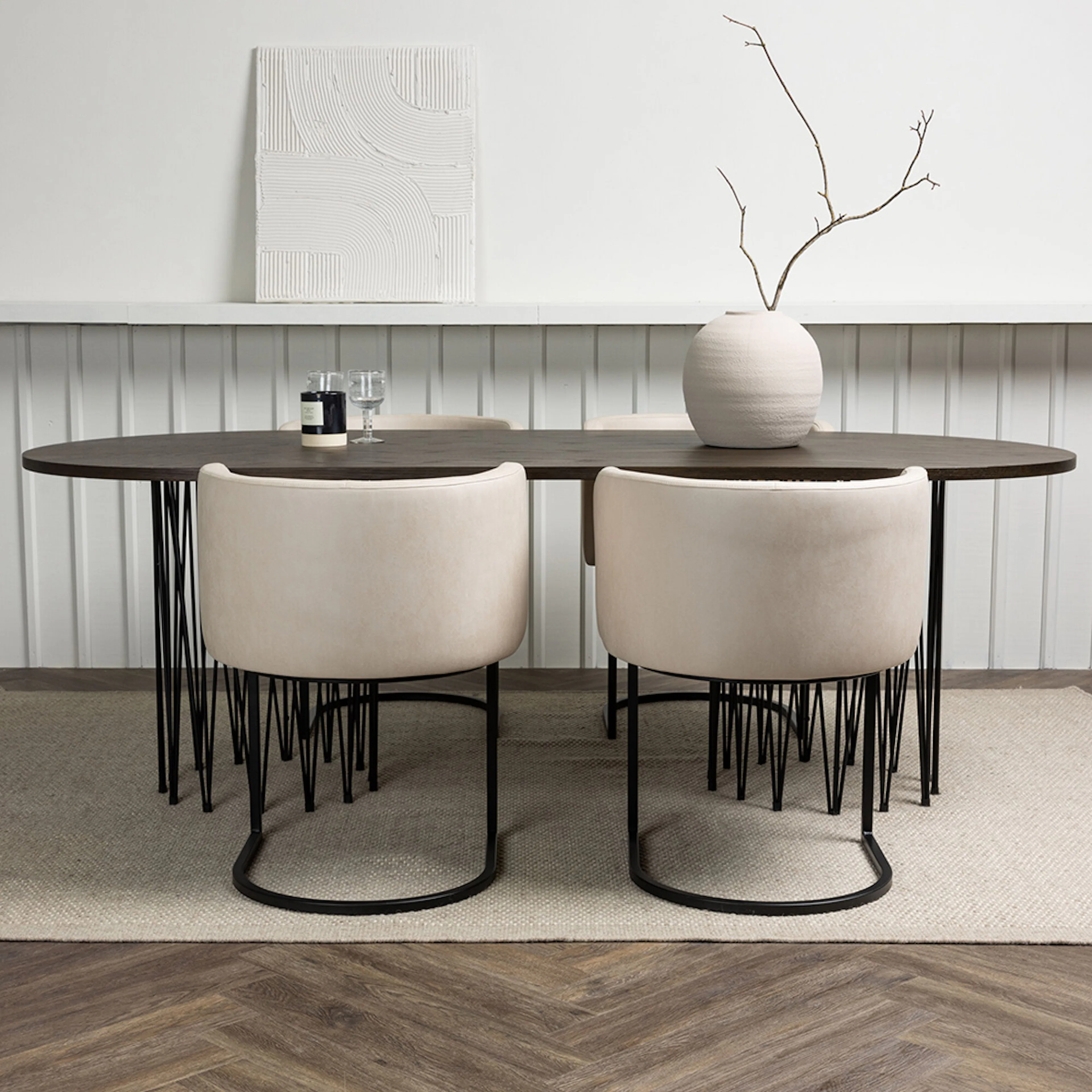 Spisegruppe furniture/fashion Stone med 4 Simrishamn Stoler