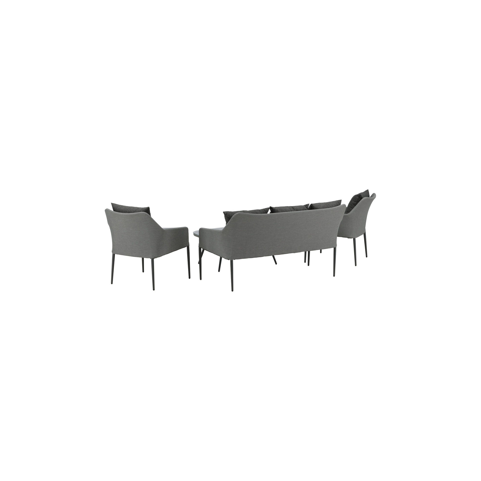 Spoga, Sofa Set, Black, Grey Sort