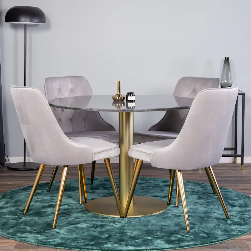 Spisegruppe Venture Home Estelle med 4 Vera Stoler Fløyel