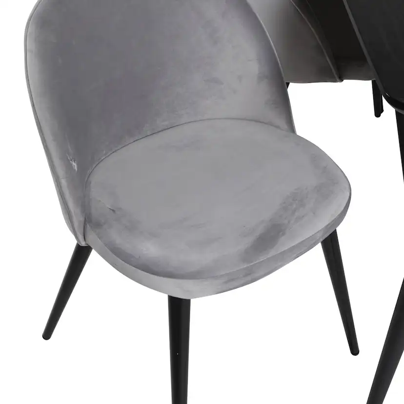 Spisegruppe Venture Home Gold med 6 Velvet Stoler