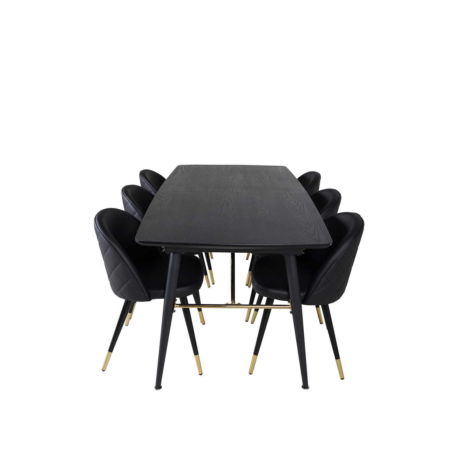 Spisegruppe Venture Home Gold med 6 Velvet Stoler