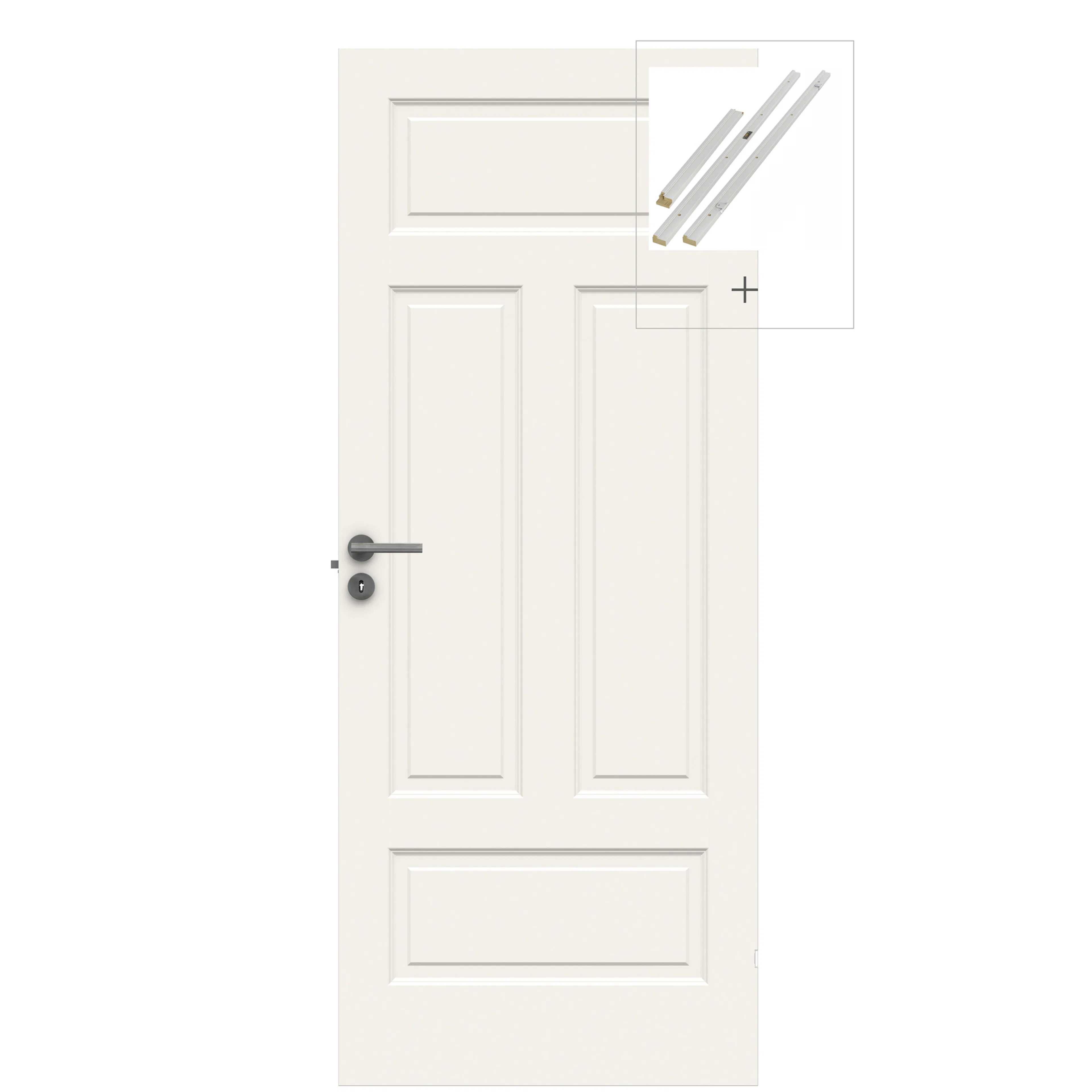 DØRBL COMPACT 04N 8X20 KLASSISK HV BxH: 80x200 (dørbladmål: 72,5x194), Klassisk Hvit S0500-N