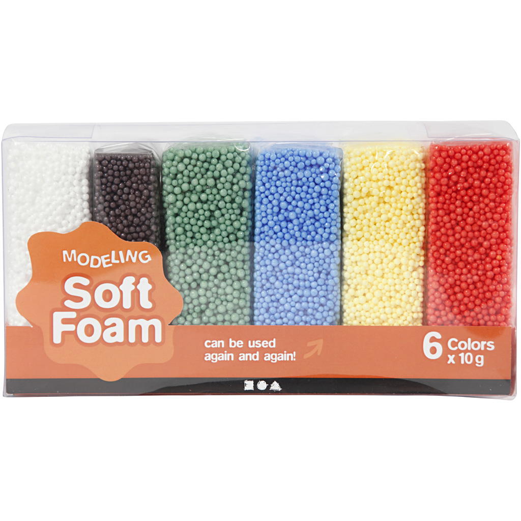 Modelleringsmasse Creativ Company Soft Foam 6x10 g/1 Pk