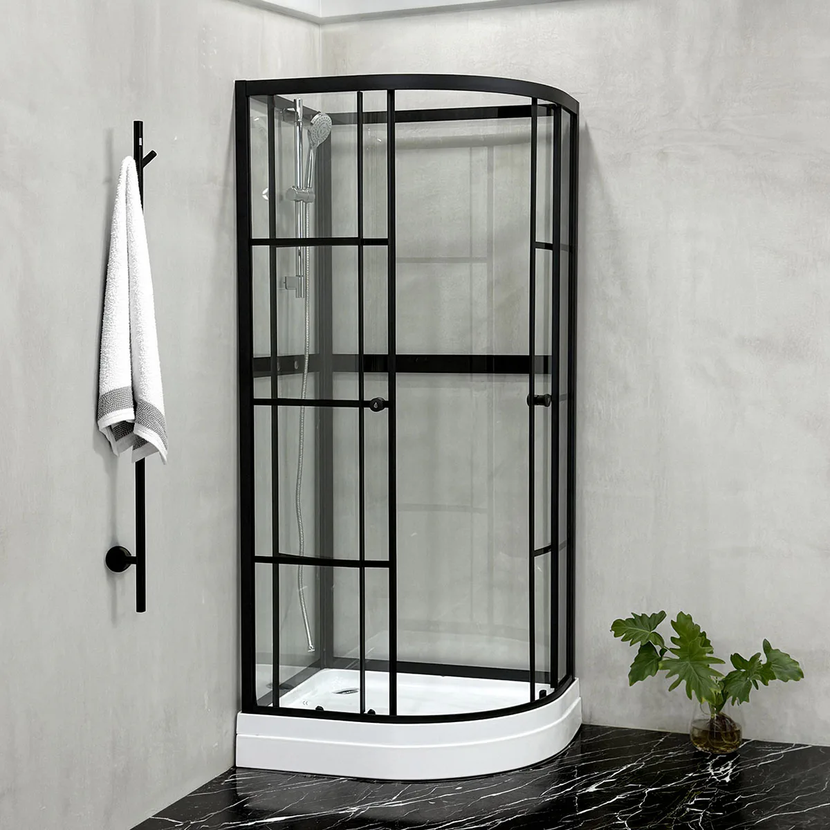 Duschkabin Bathlife Betrakta 70X90 Rund Klarglas