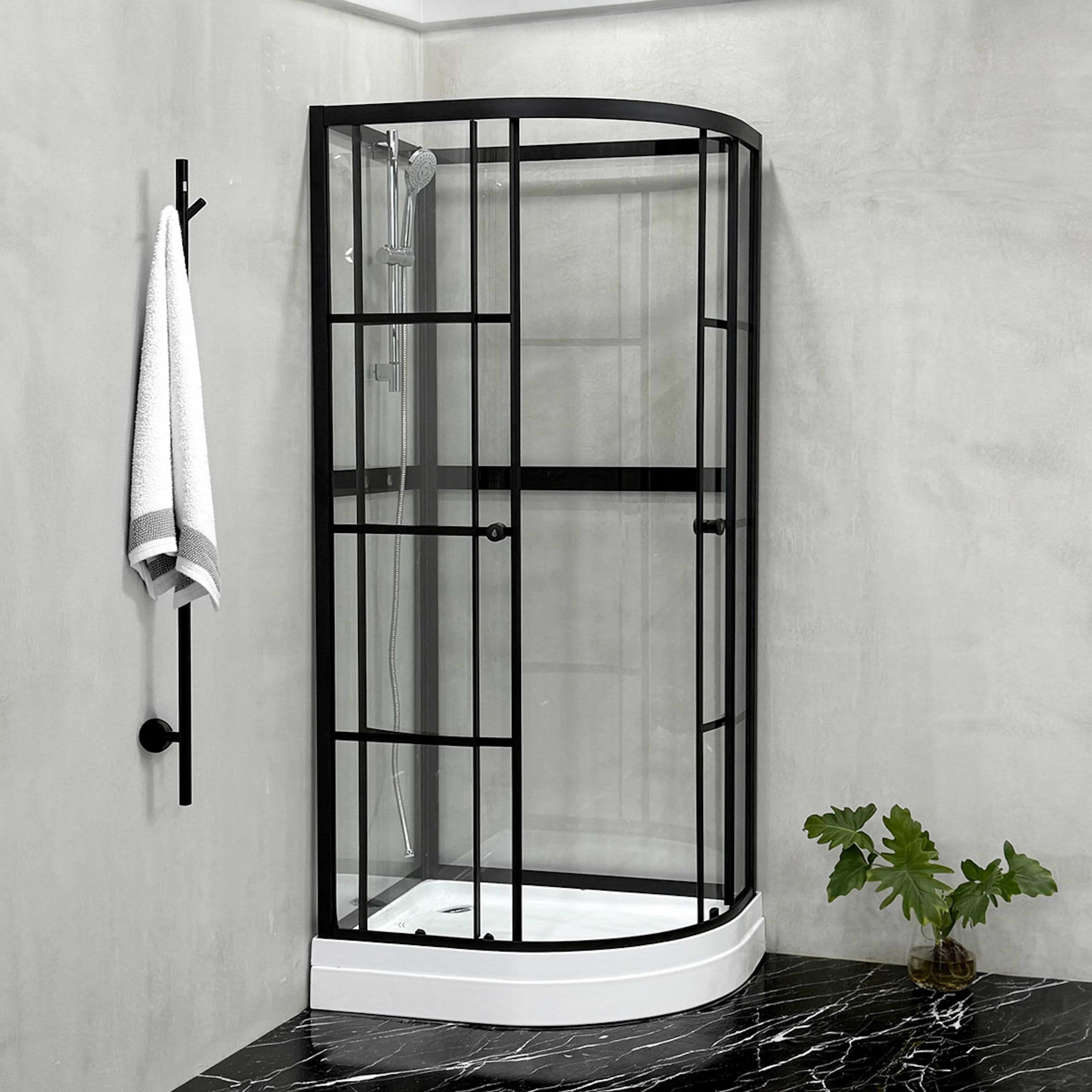 Duschkabin Bathlife Betrakta 70X90 Rund Klarglas