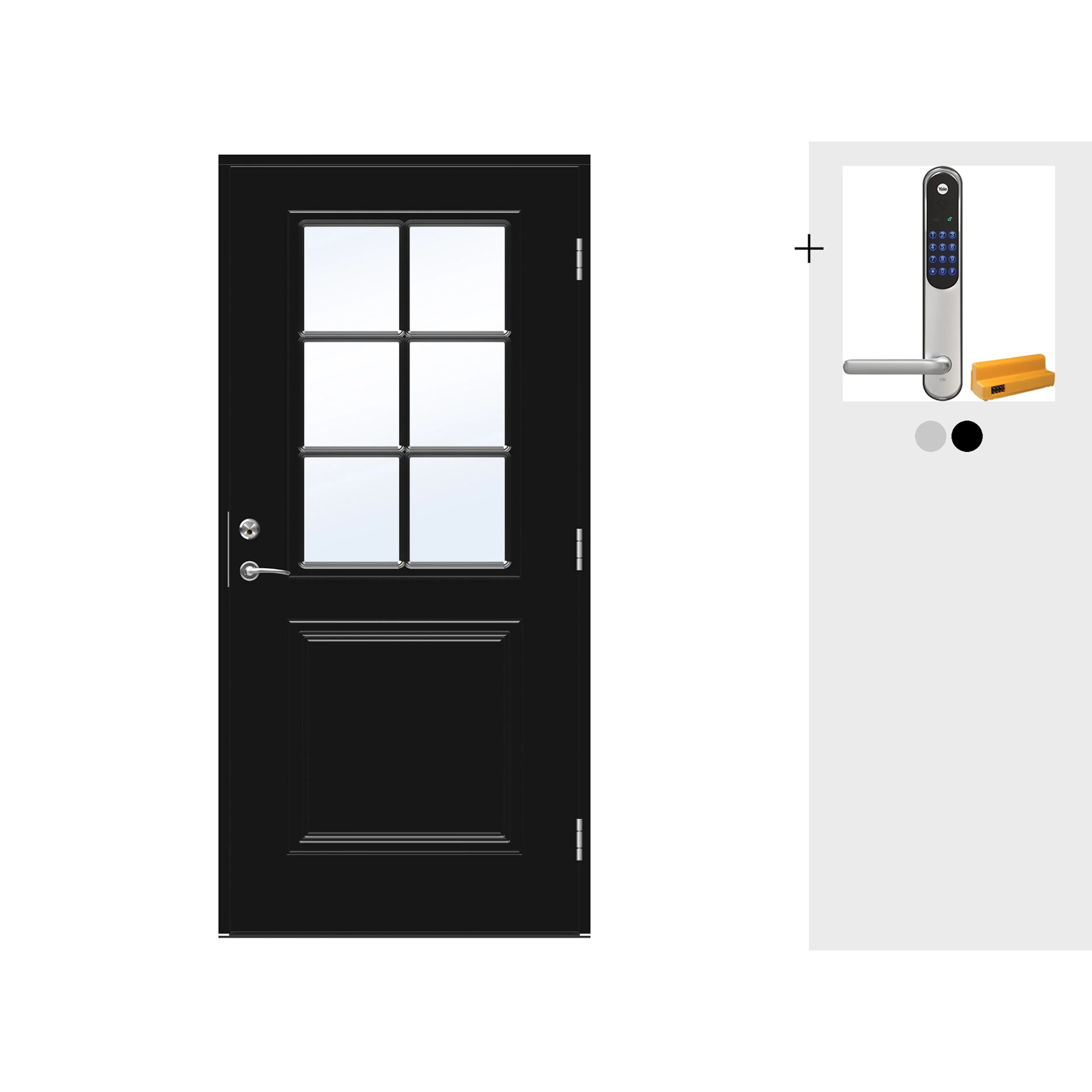 Ytterdør Swedoor Advance-Line Classic Smetana med Yale Doorman Classic Home