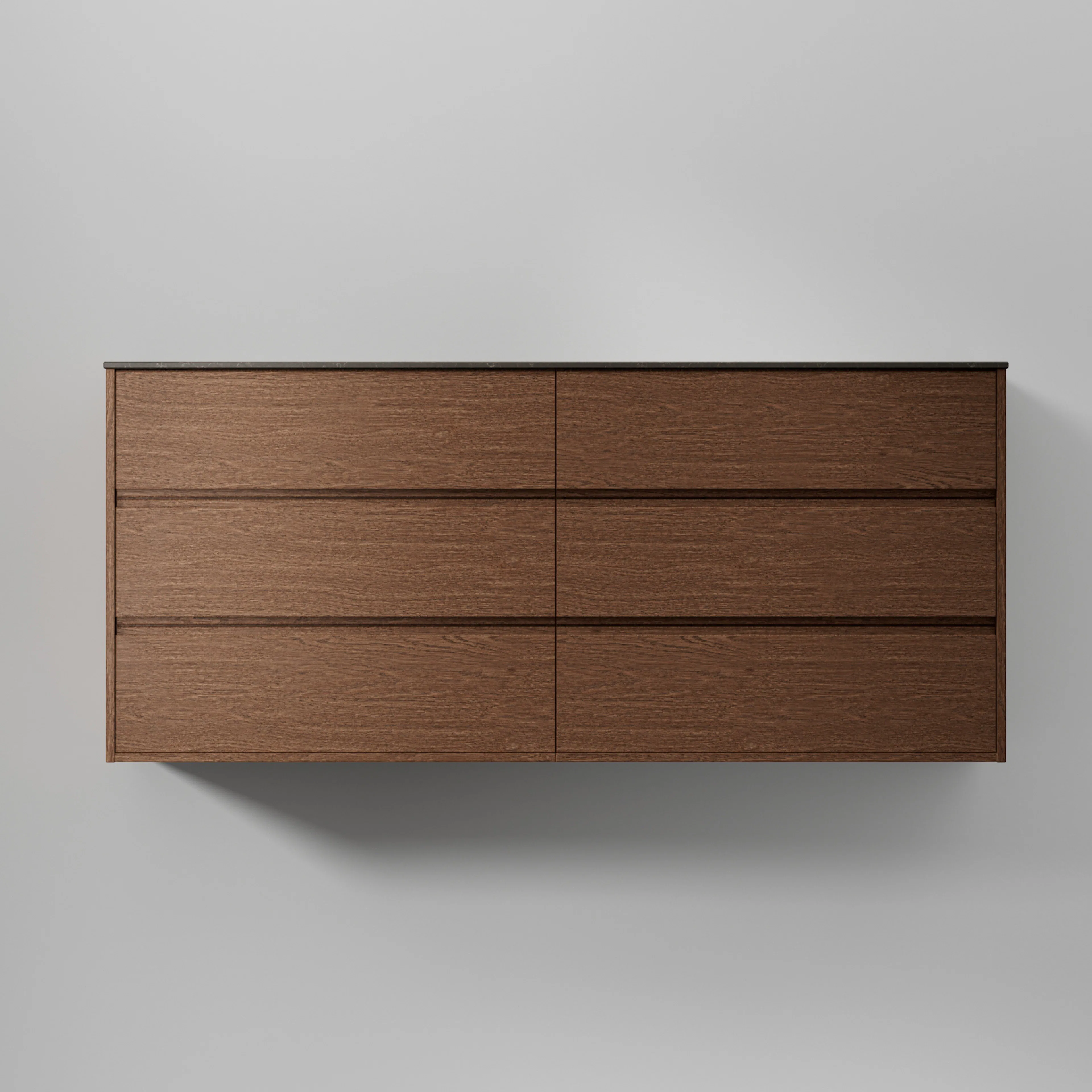 Kommod Terra Grip 160 D, Dark Oak, 6 Lådor Färg: Dark Oak, Bredd: 1600 mm