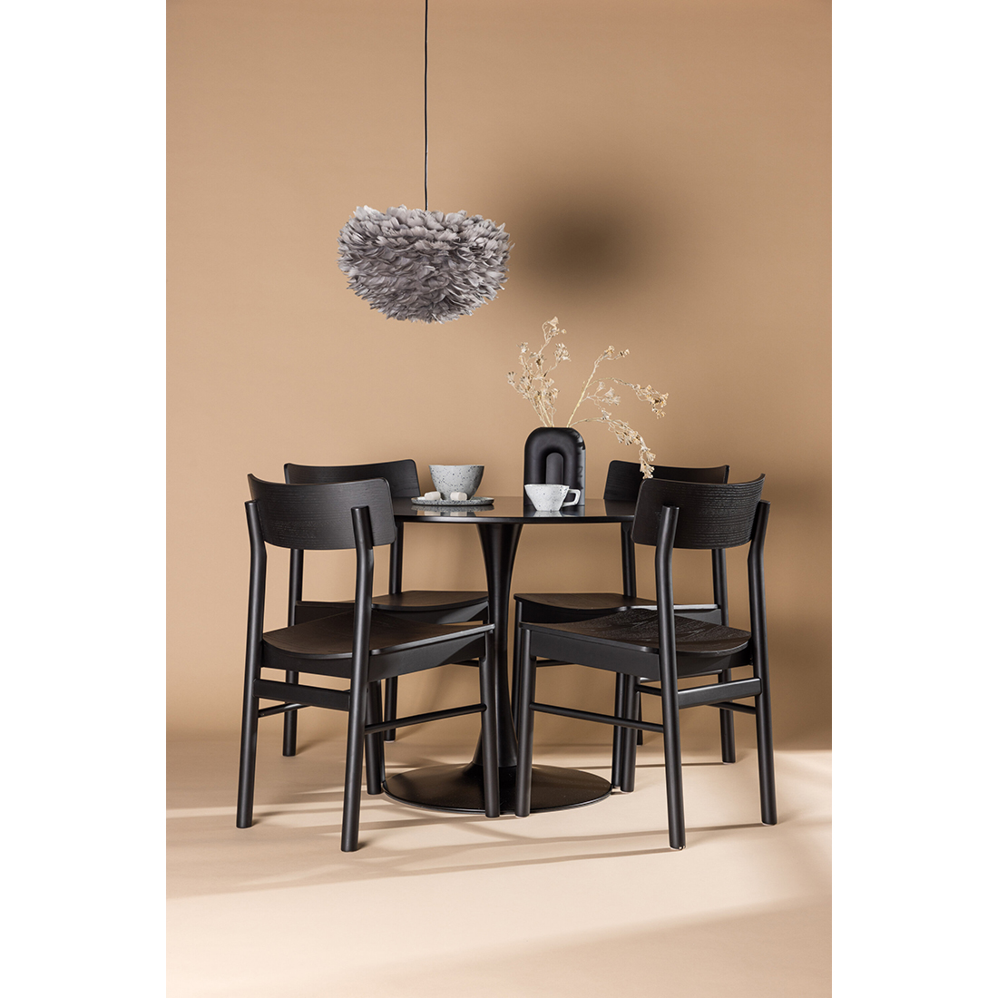 Spisegruppe Venture Home Glade Ø100 cm med 4st Montros Spisestoler