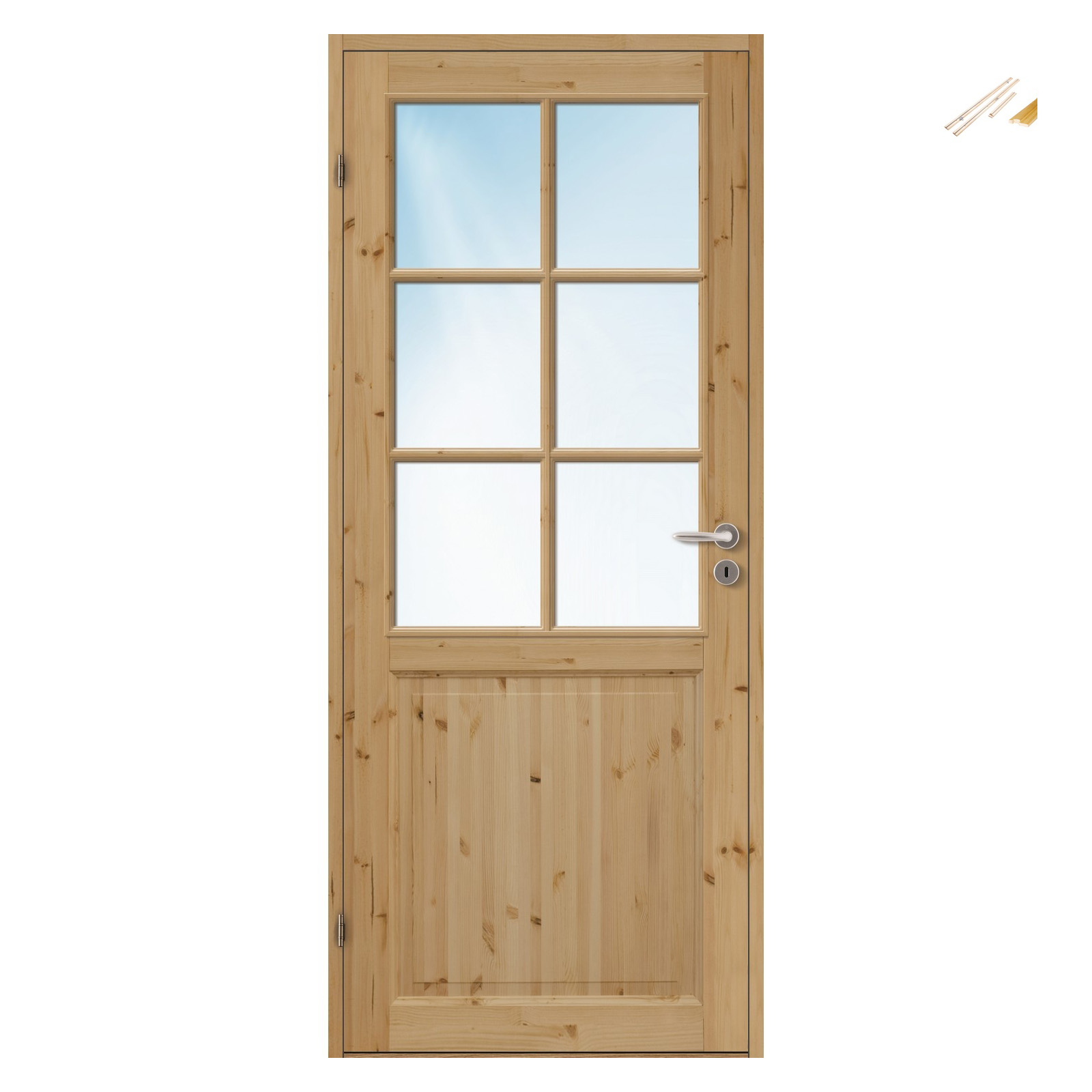 DØRBL ID IHNE HW 7X20 UBH med Karmsett BxH: 70x200 cm (dørbladmål: 62,5x194), Furu