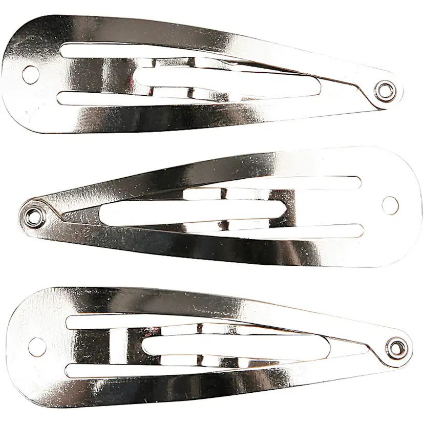 Hårspännen, försilvrad, L: 45 mm, B: 14 mm, 10 st./ 1 förp. 10 st