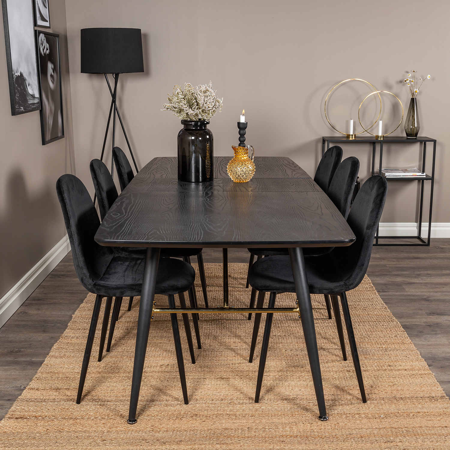 Spisegruppe Venture Home Gold med 6 Polar Stoler