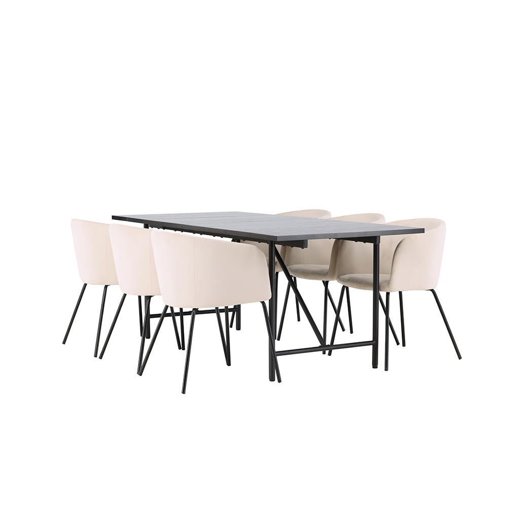 Spisegruppe Venture Home Astrid med 6 Berit Stoler
