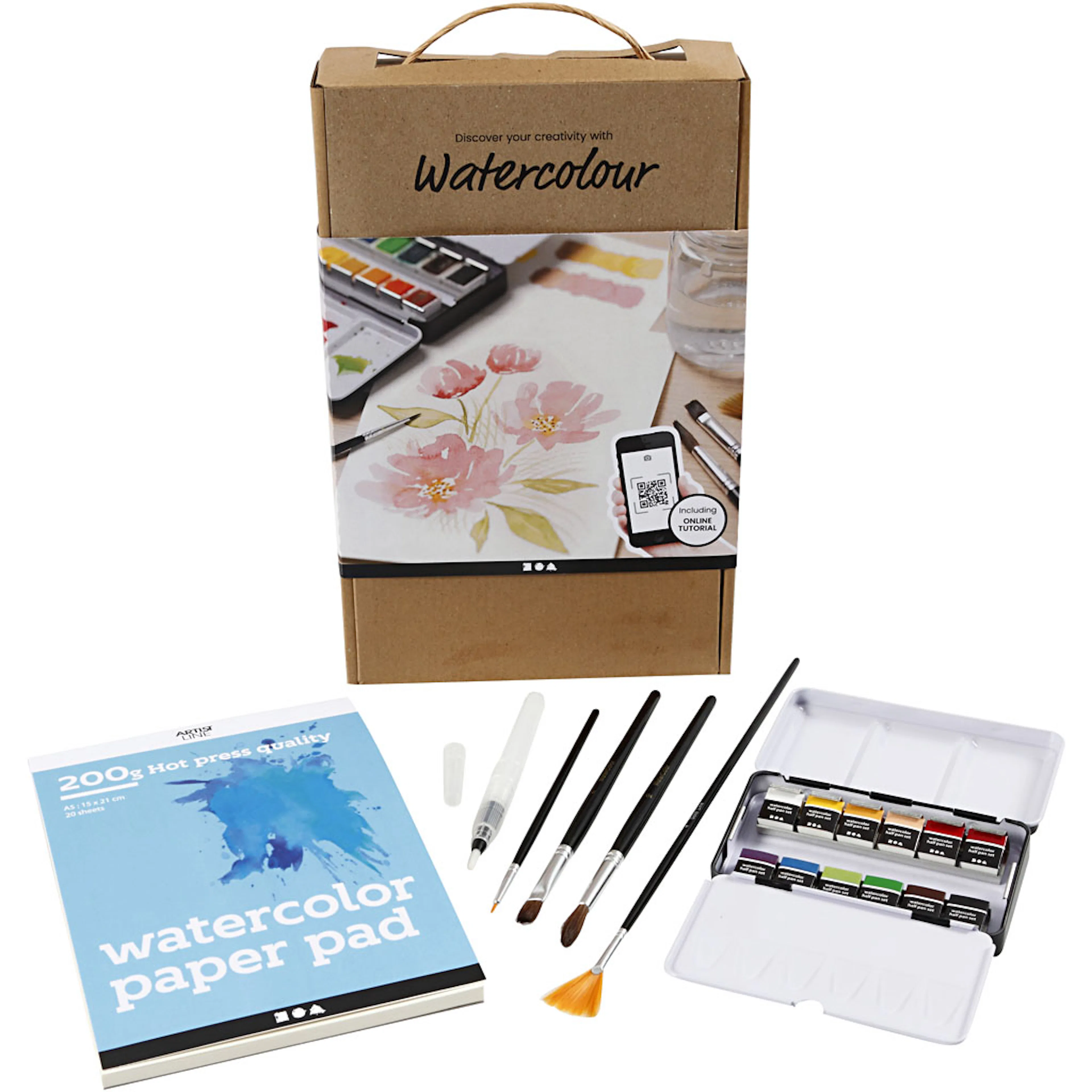 Akvarellfarger Creativ Company A5 200 g 1 sett