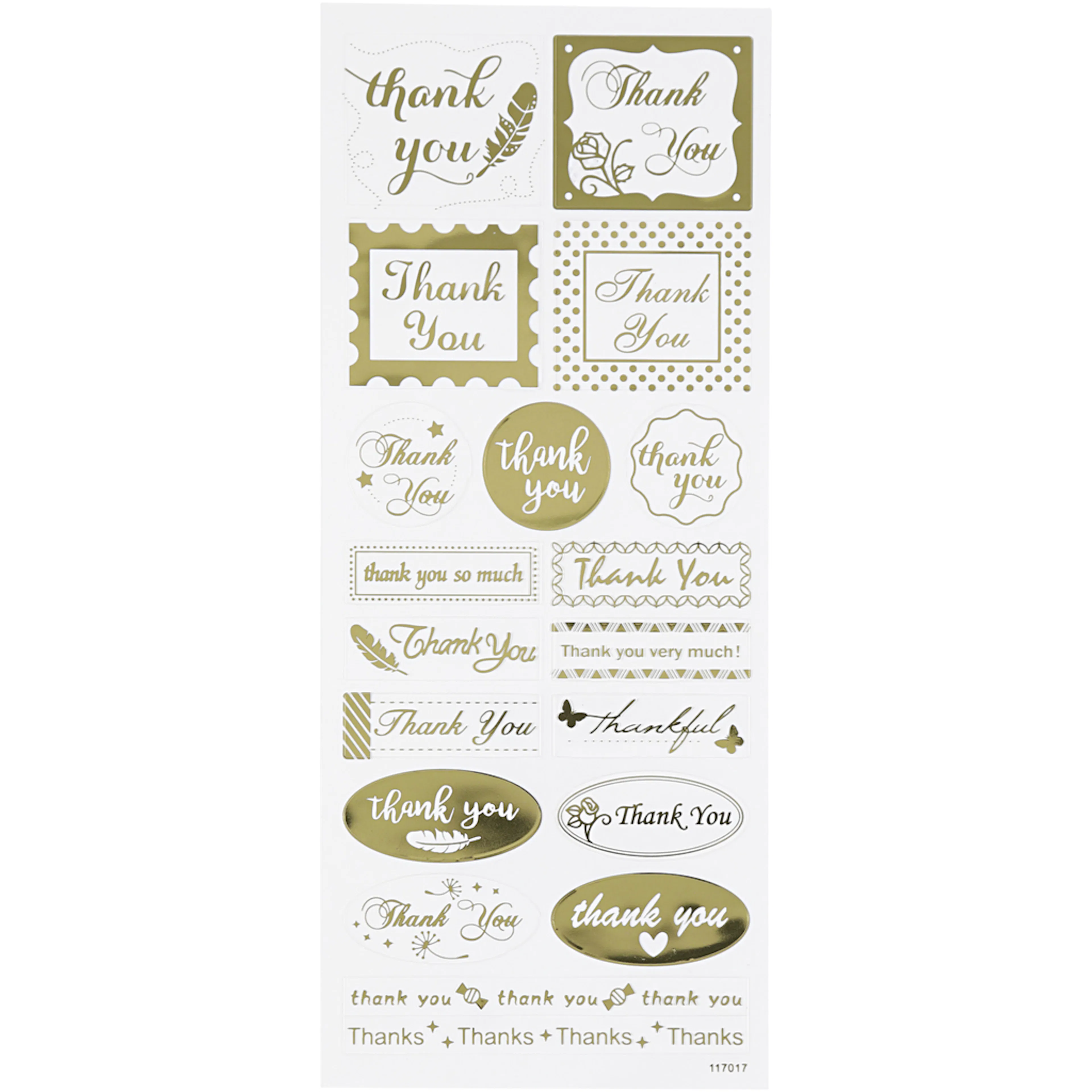 Stickers Creativ Company Thank You Gull 10x24 cm