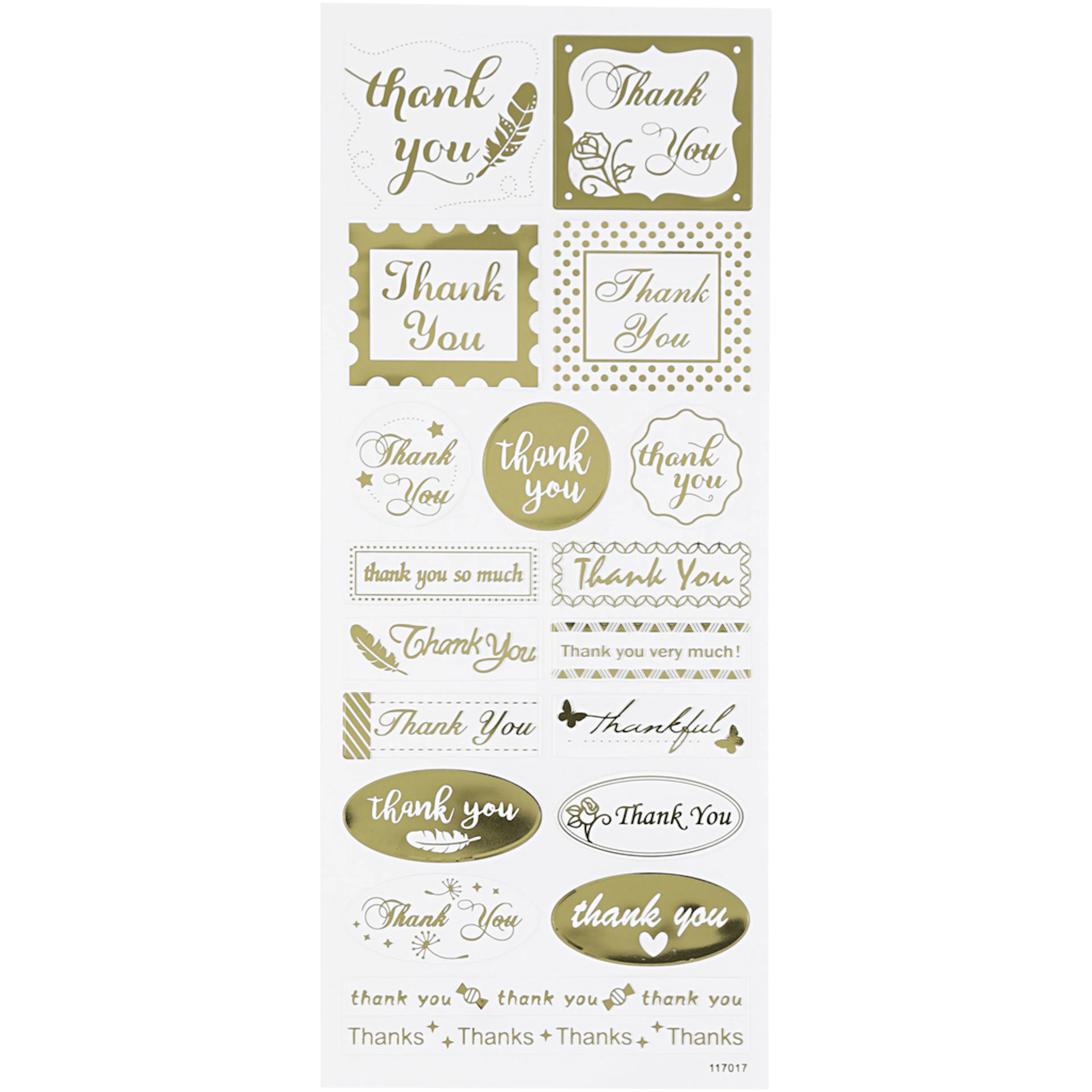 Stickers Creativ Company Thank You Gull 10x24 cm