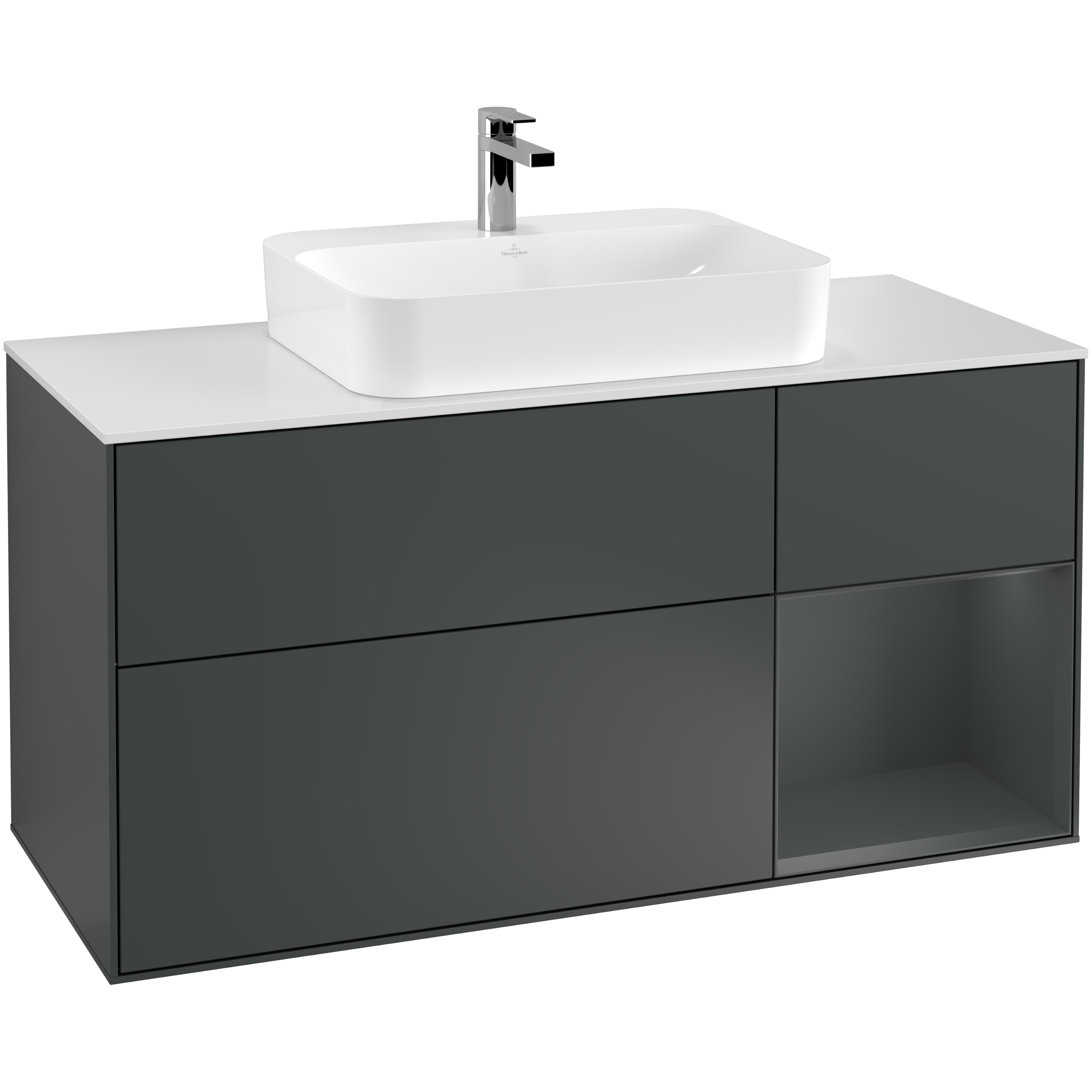 Tvättställsskåp Villeroy & Boch Finion med 3 Lådor Hylla och Bänkskiva för Ytmonterat Tvättställ