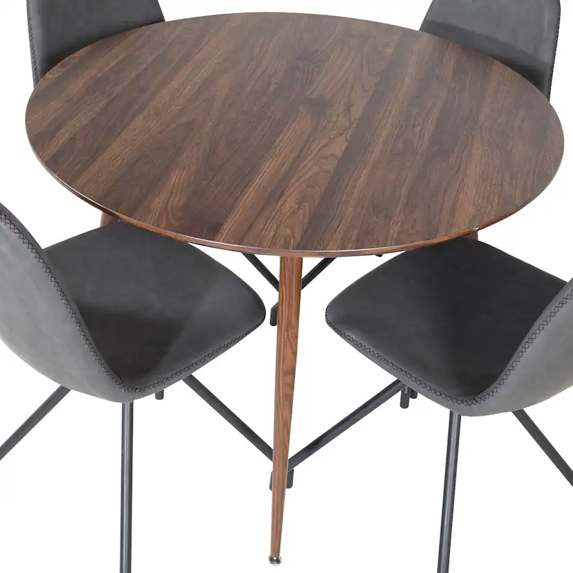 Spisegruppe Venture Home Plake med 4 Pobbie Stoler Design med Svingfunksjon Kunstlær