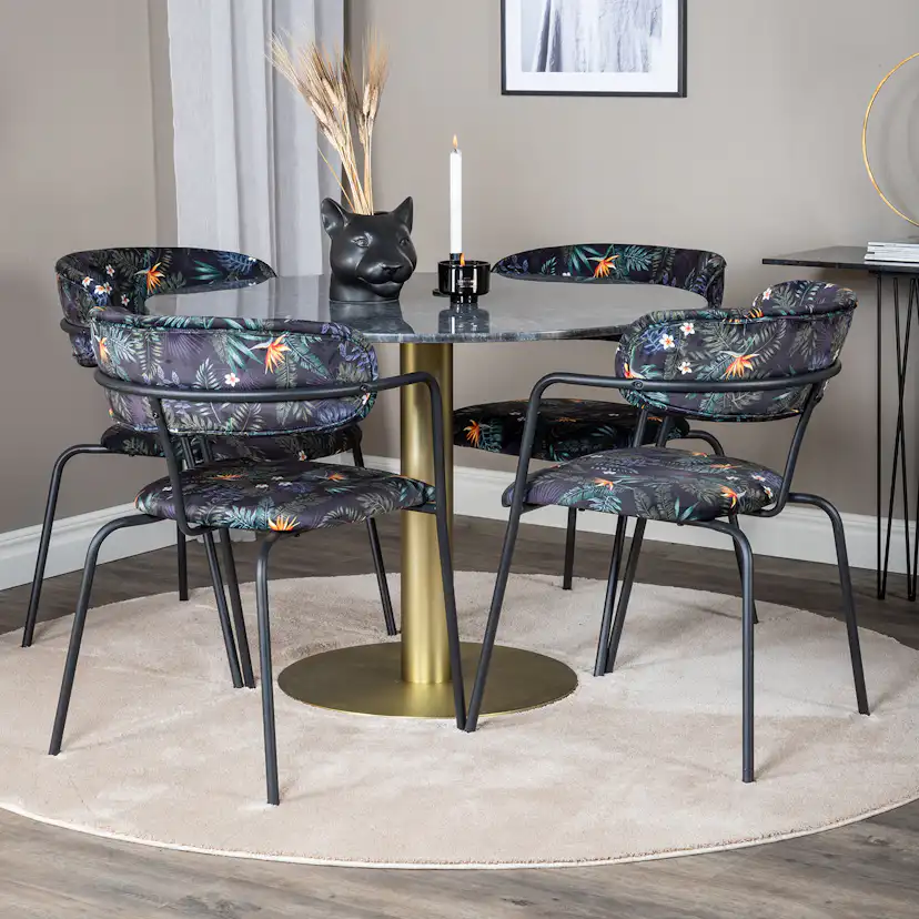 Spisegruppe Venture Home Estelle med 4 Aris Stoler Polyester